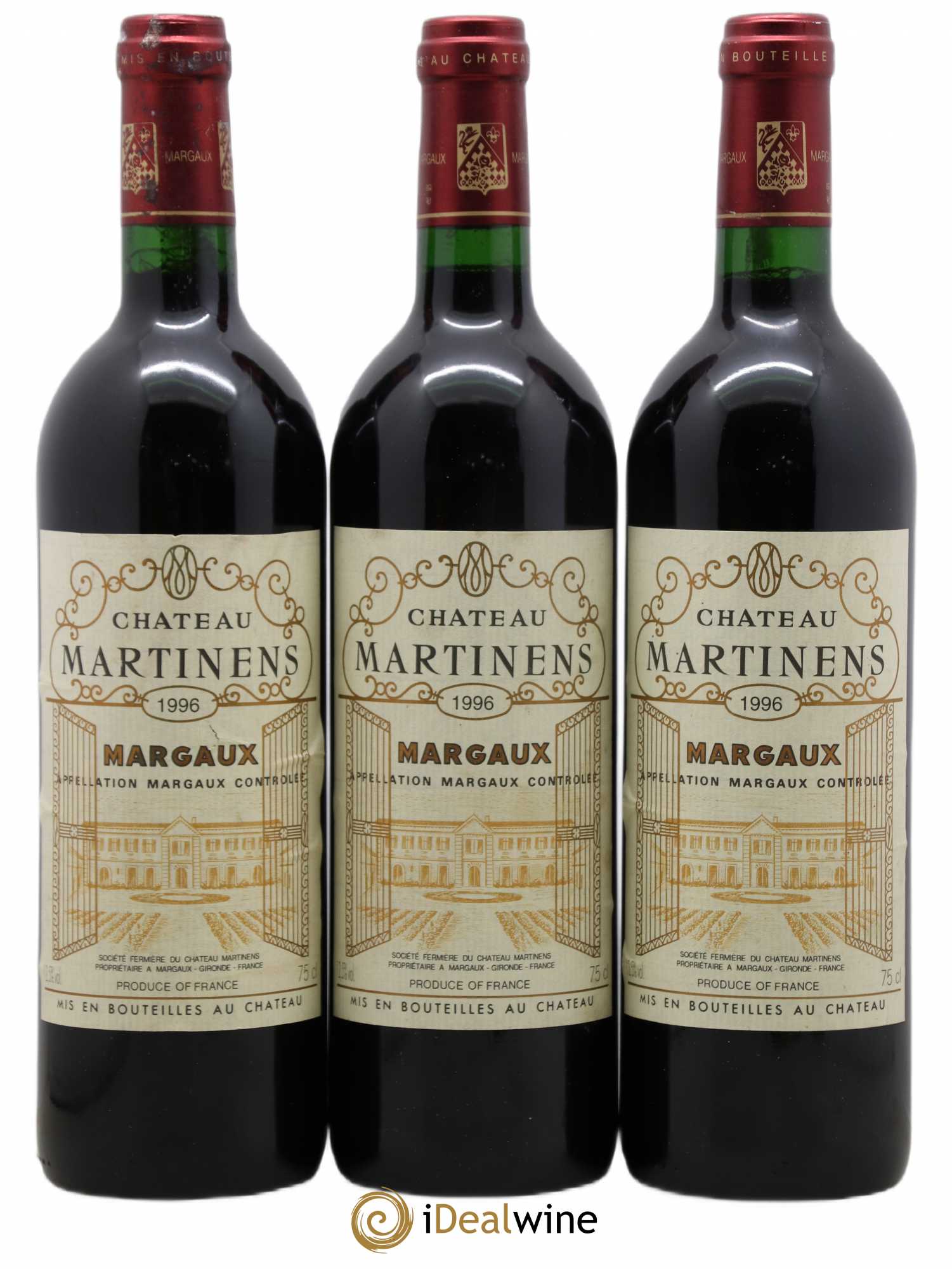 Château Martinens Cru Bourgeois 1996 - Lot de 3 bouteilles - 0