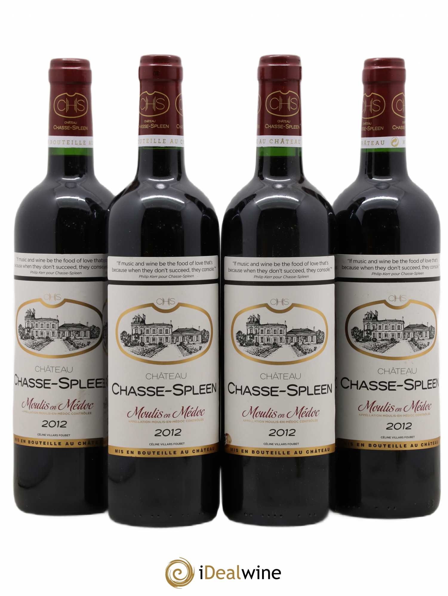 Château Chasse Spleen 2012 - Lot de 4 bouteilles - 0