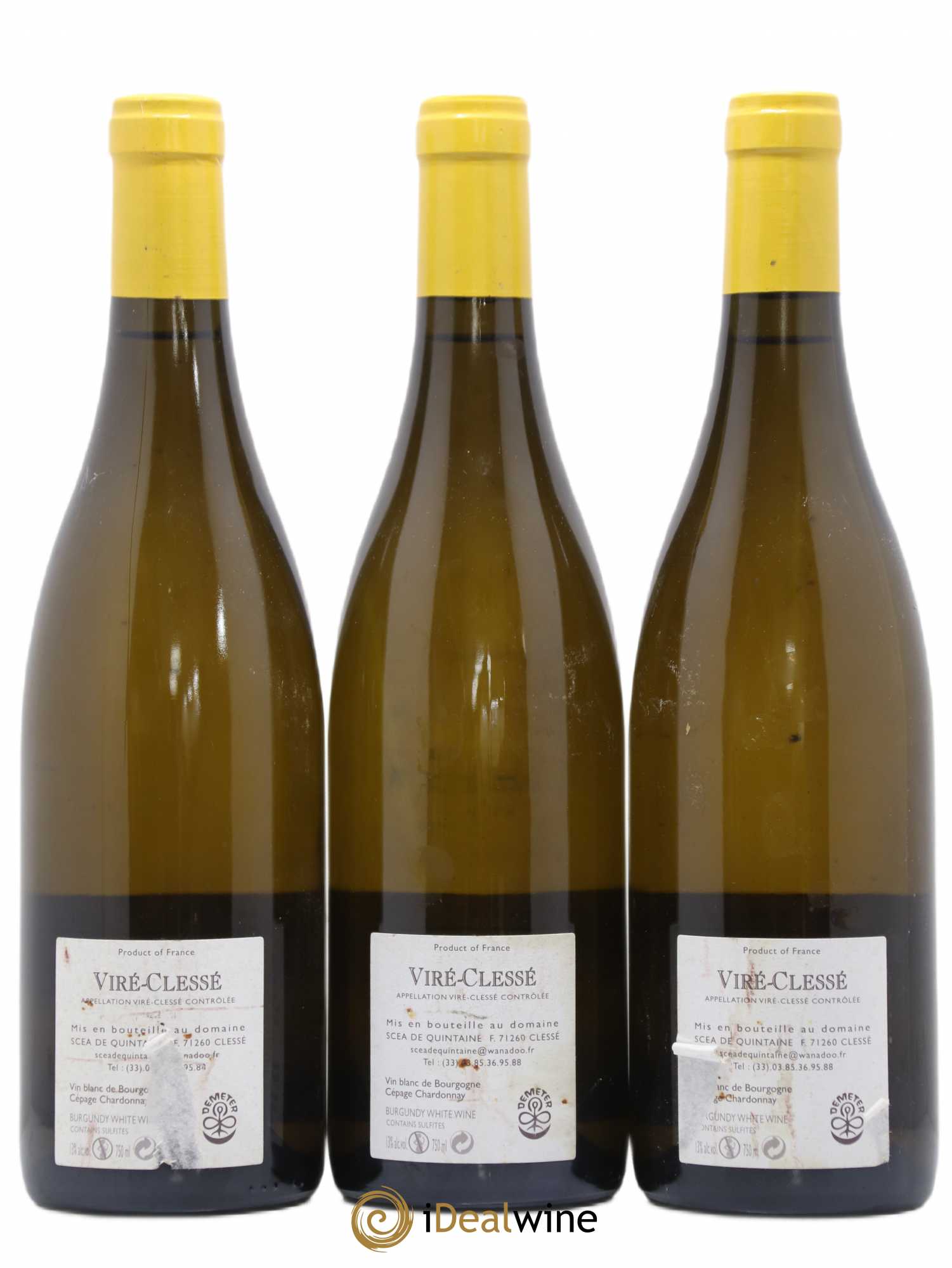 Viré-Clessé Quintaine Michel Guillemot 2010 - Lot of 3 bottles - 1