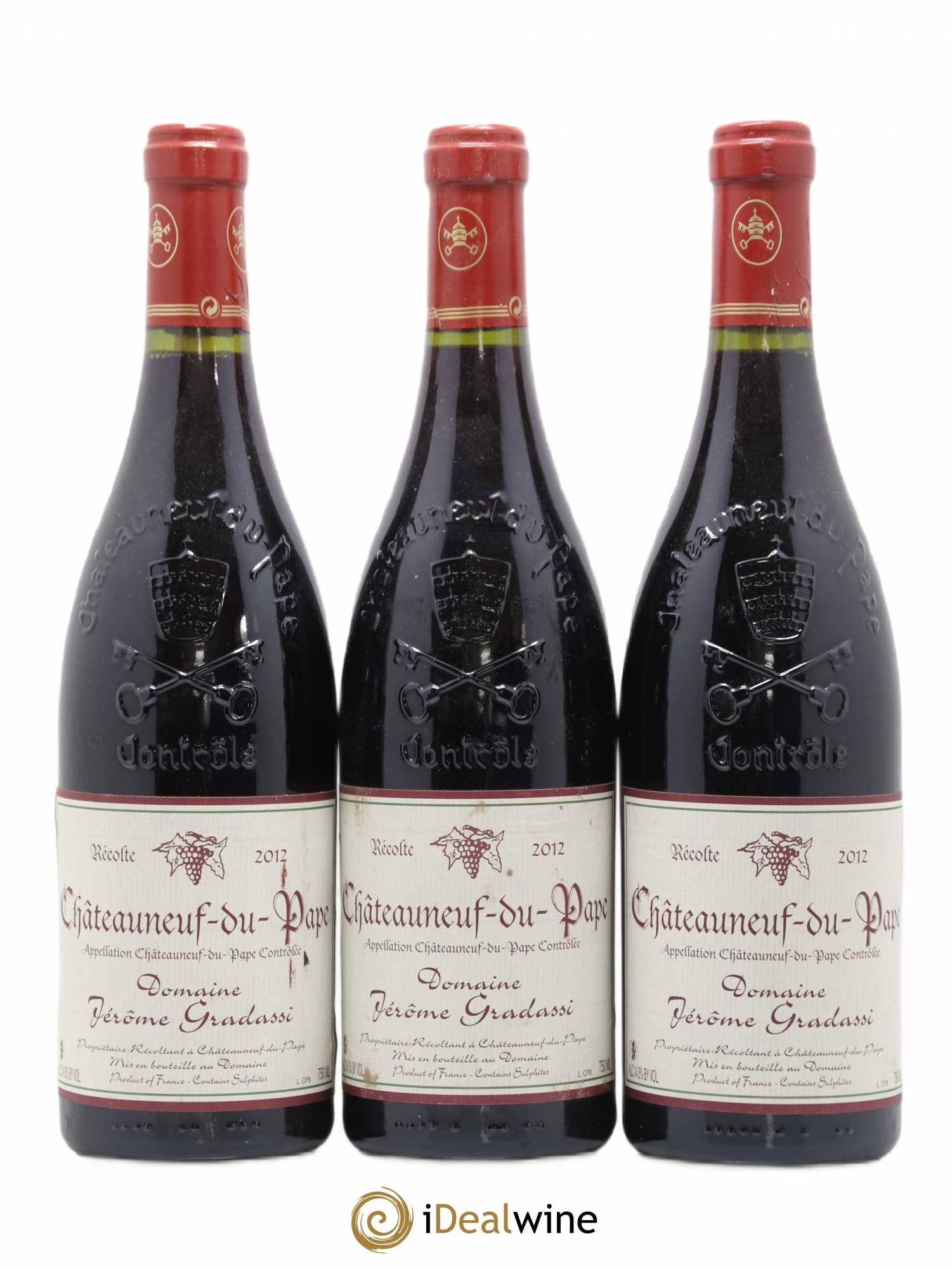 Châteauneuf-du-Pape Jerome Gradassi 2012 - Lot de 3 bouteilles - 0