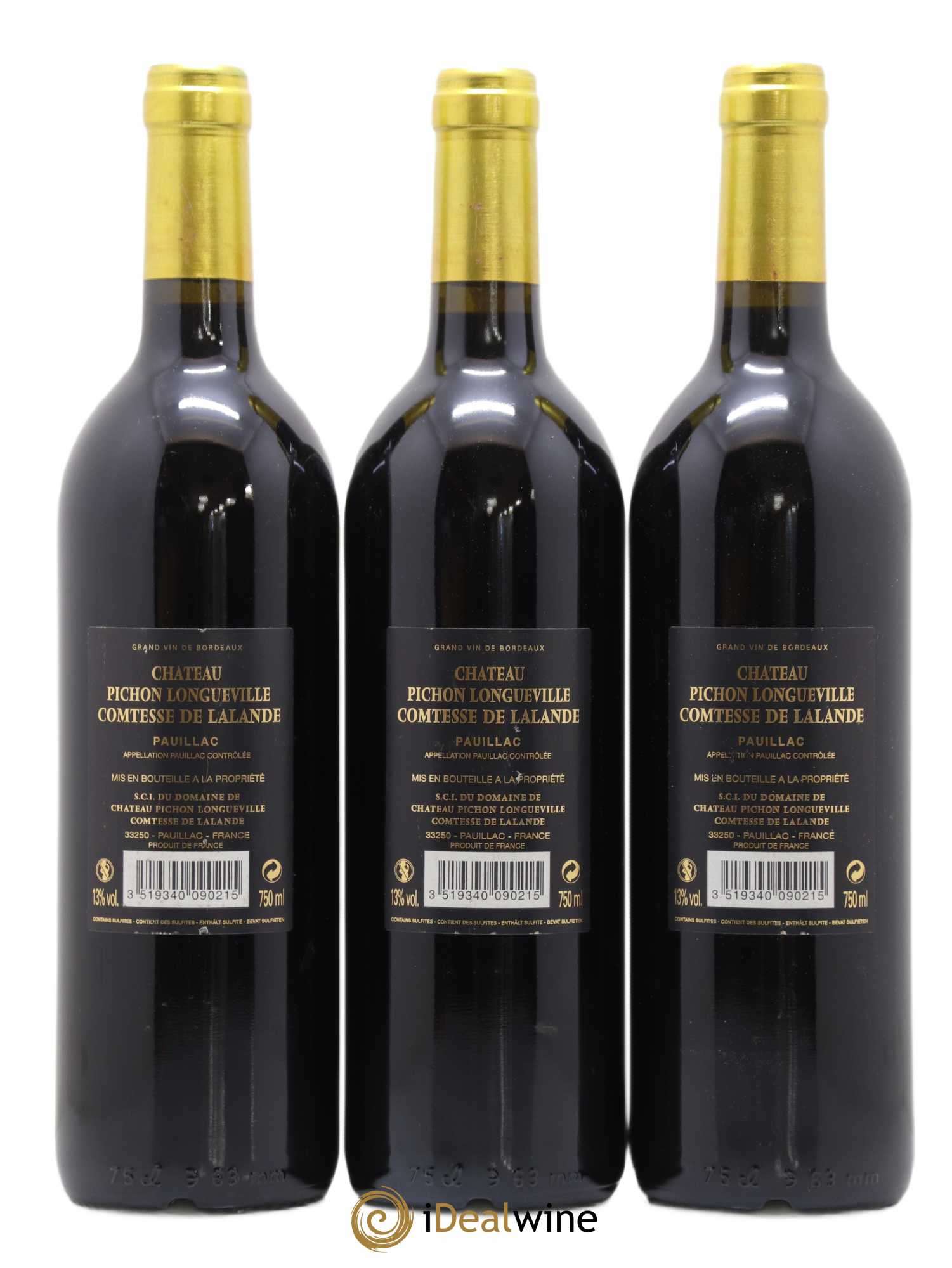 Château Pichon Longueville Comtesse de Lalande 2ème Grand Cru Classé 2009 - Lot of 3 bottles - 1