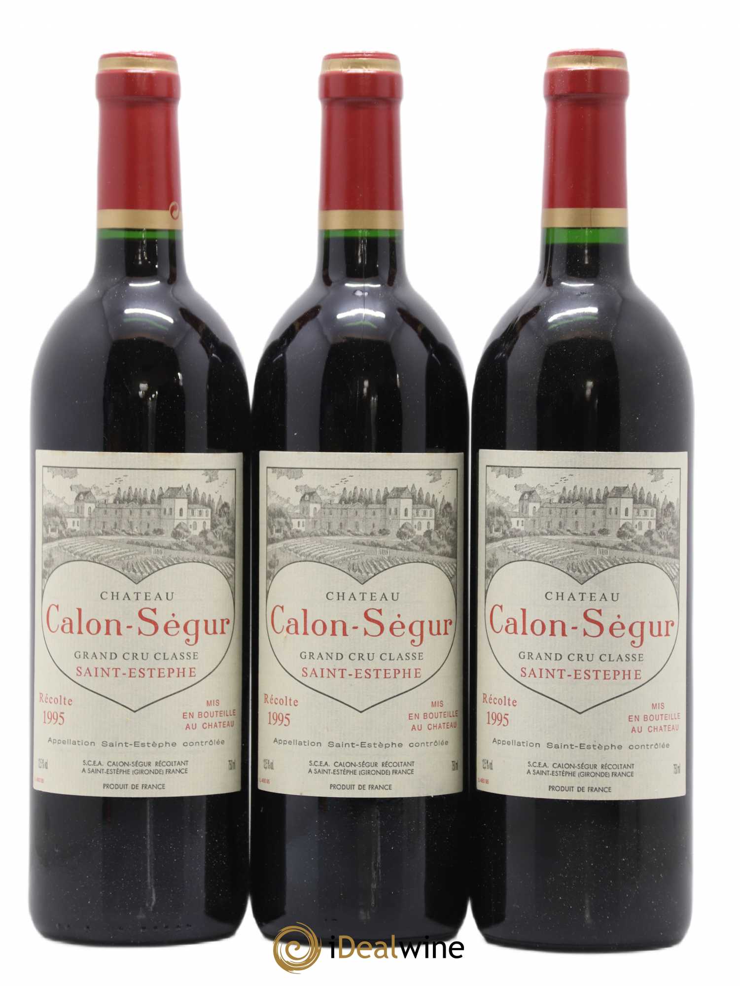 Château Calon Ségur 3ème Grand Cru Classé 1995 - Lot de 3 bouteilles - 0