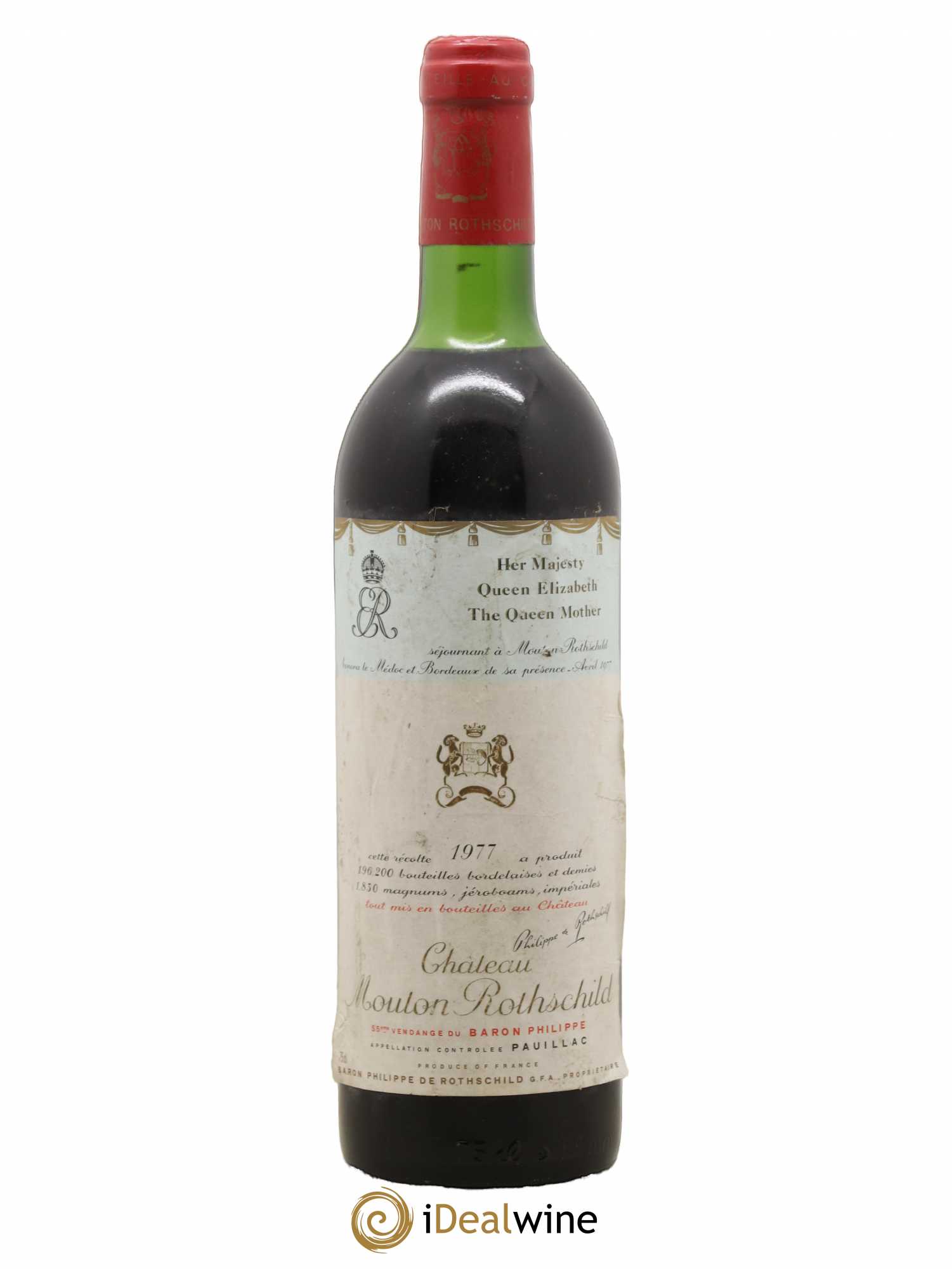 Château Mouton Rothschild 1er Grand Cru Classé 1977 - Lot de 1 bouteille - 0