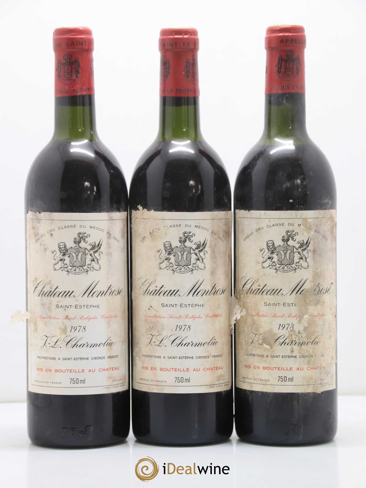 Château Montrose 2ème Grand Cru Classé 1978 - Lot de 3 bouteilles - 0