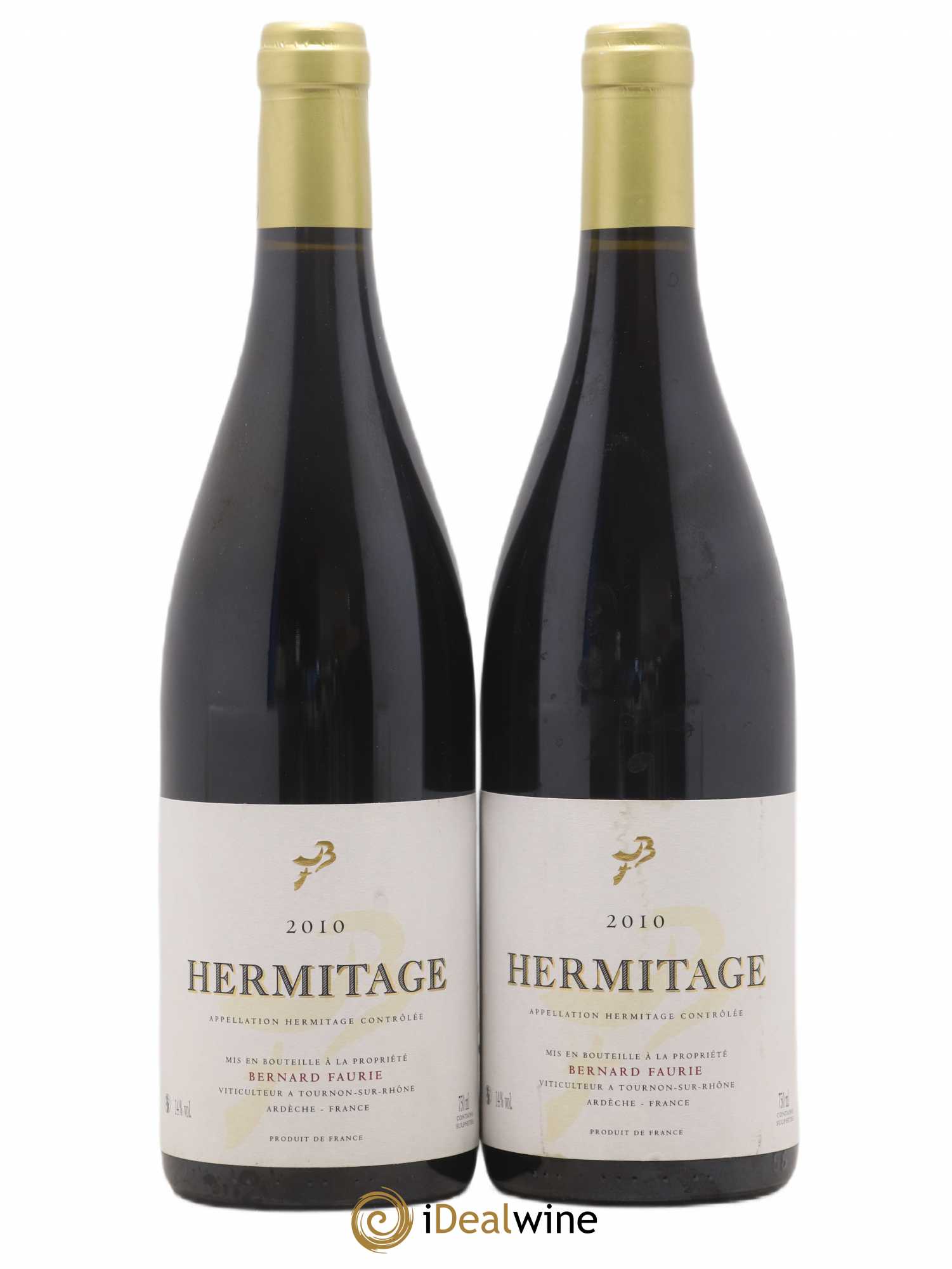 Hermitage Bessards Méal (capsule dorée) Bernard Faurie 2010 - Lot de 2 bouteilles - 0