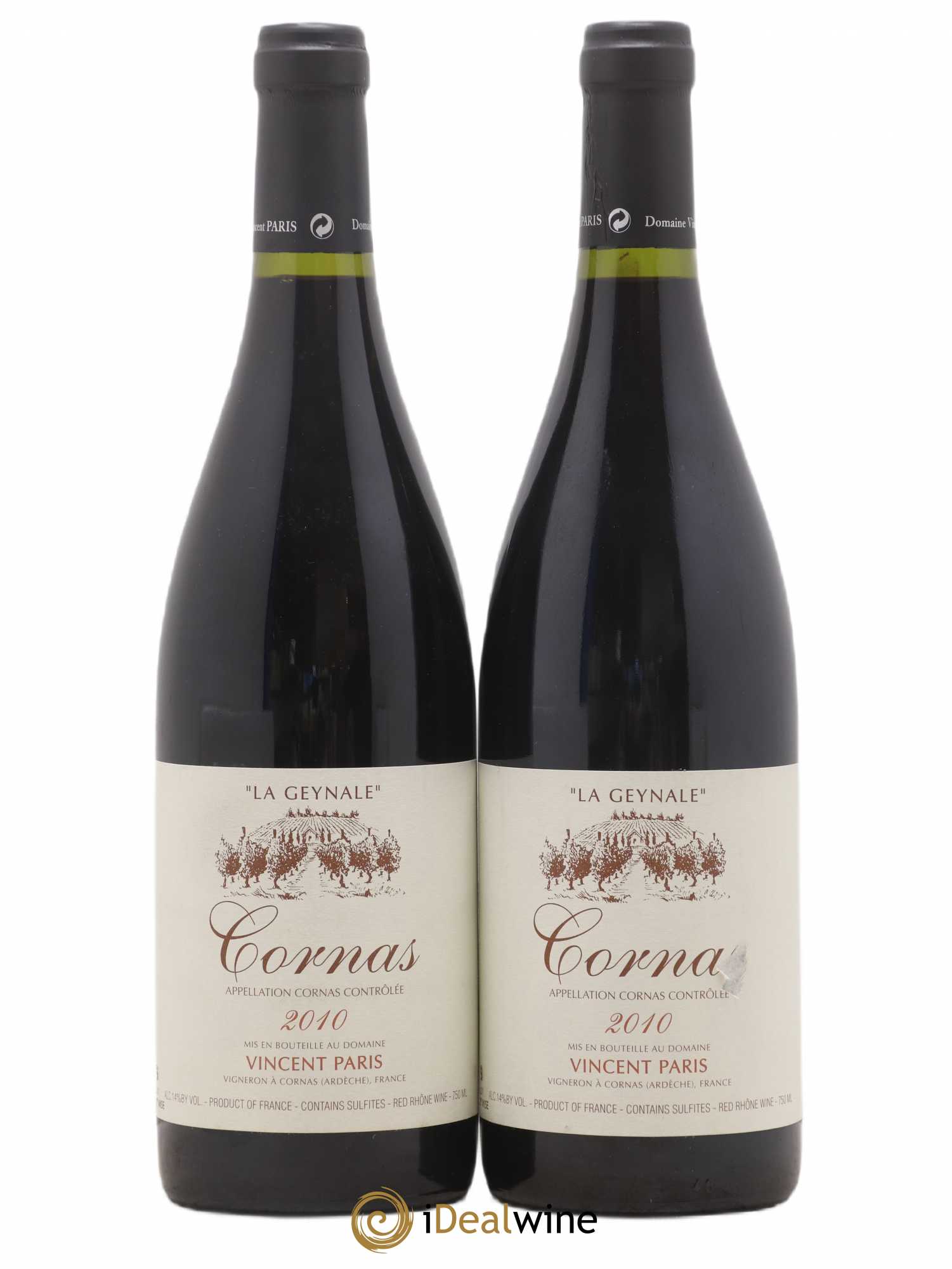 Cornas La Geynale Vincent Paris 2ème mise 2010 - Lot de 2 bouteilles - 0