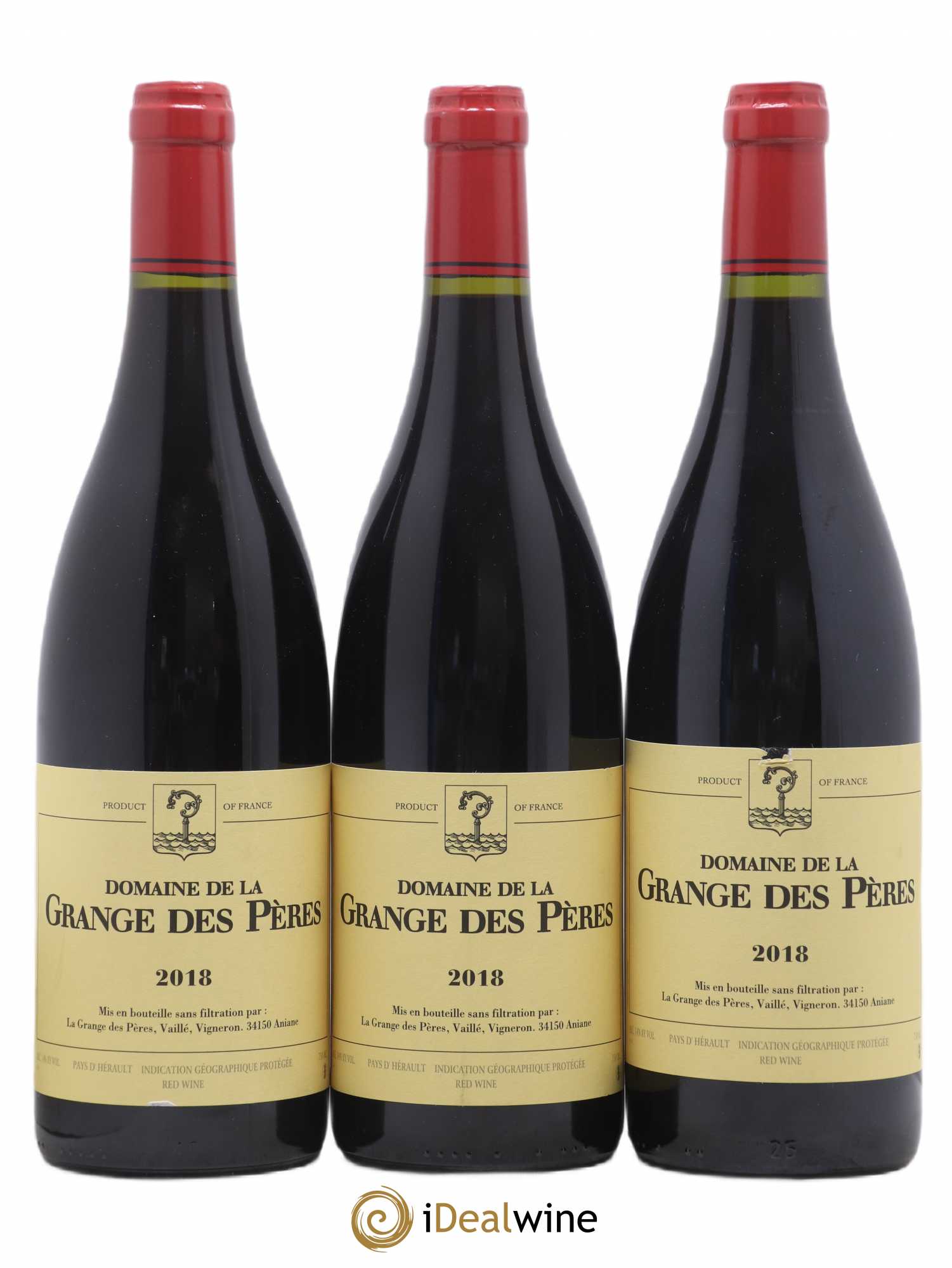 Pays d'Hérault Grange des Pères Laurent Vaillé 2018 - Lot de 3 bouteilles - 0