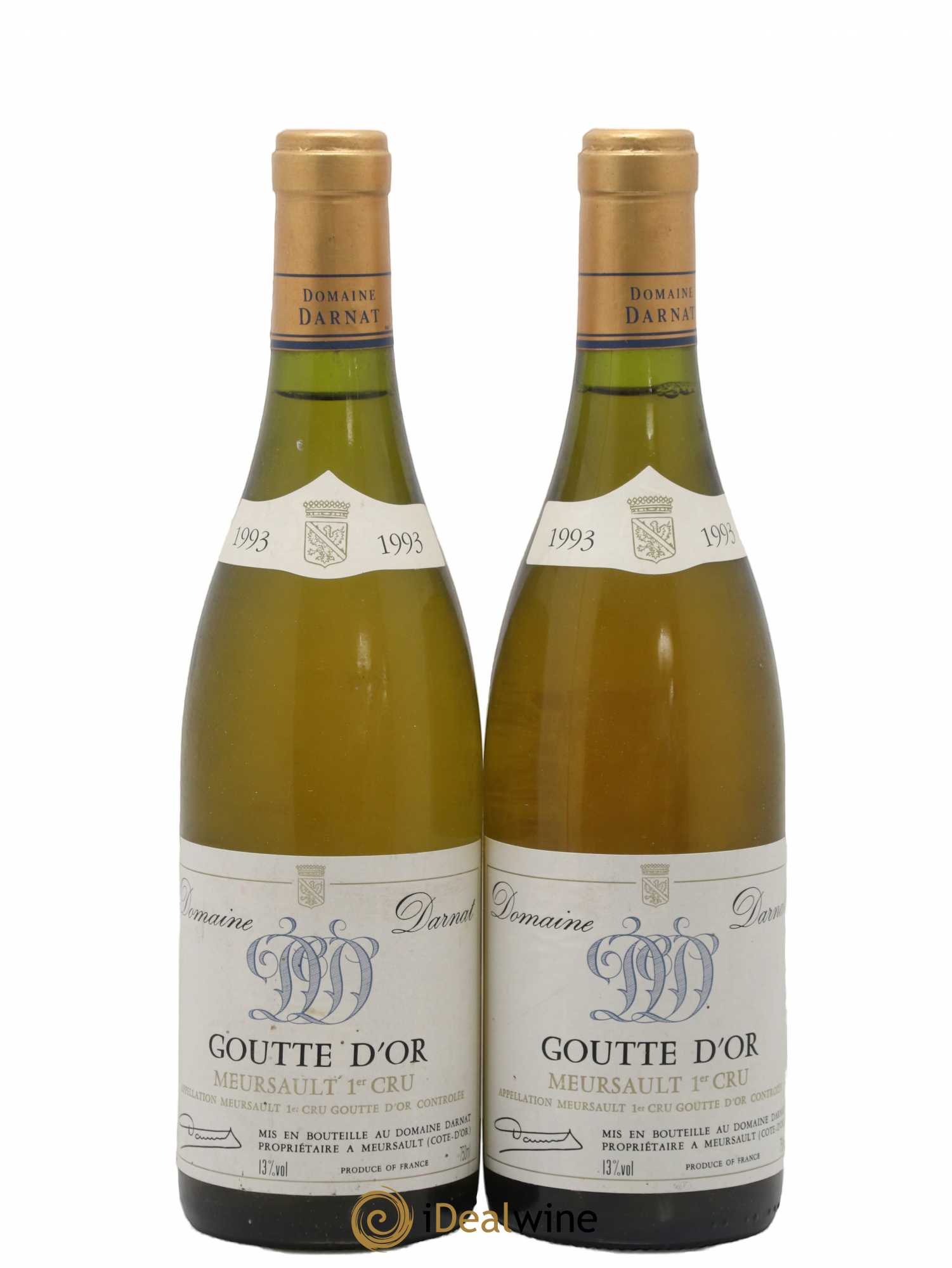 Meursault 1er Cru Goutte d'Or Henri Darnat 1993 - Lot de 2 bouteilles - 0