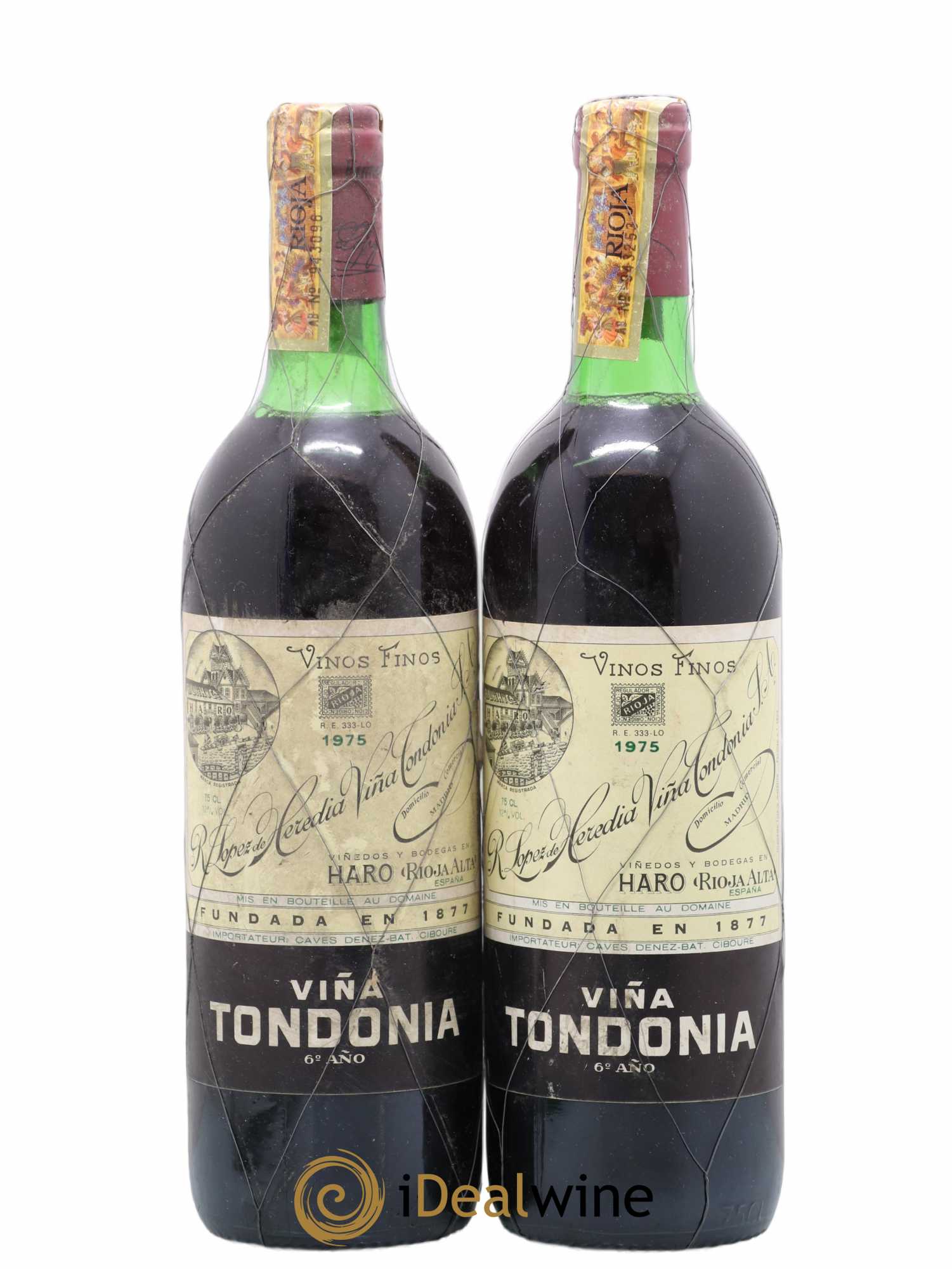 Rioja DOCA Reserva Vina Tondonia R. Lopez de Heredia 1975 - Lot de 2 bouteilles - 0