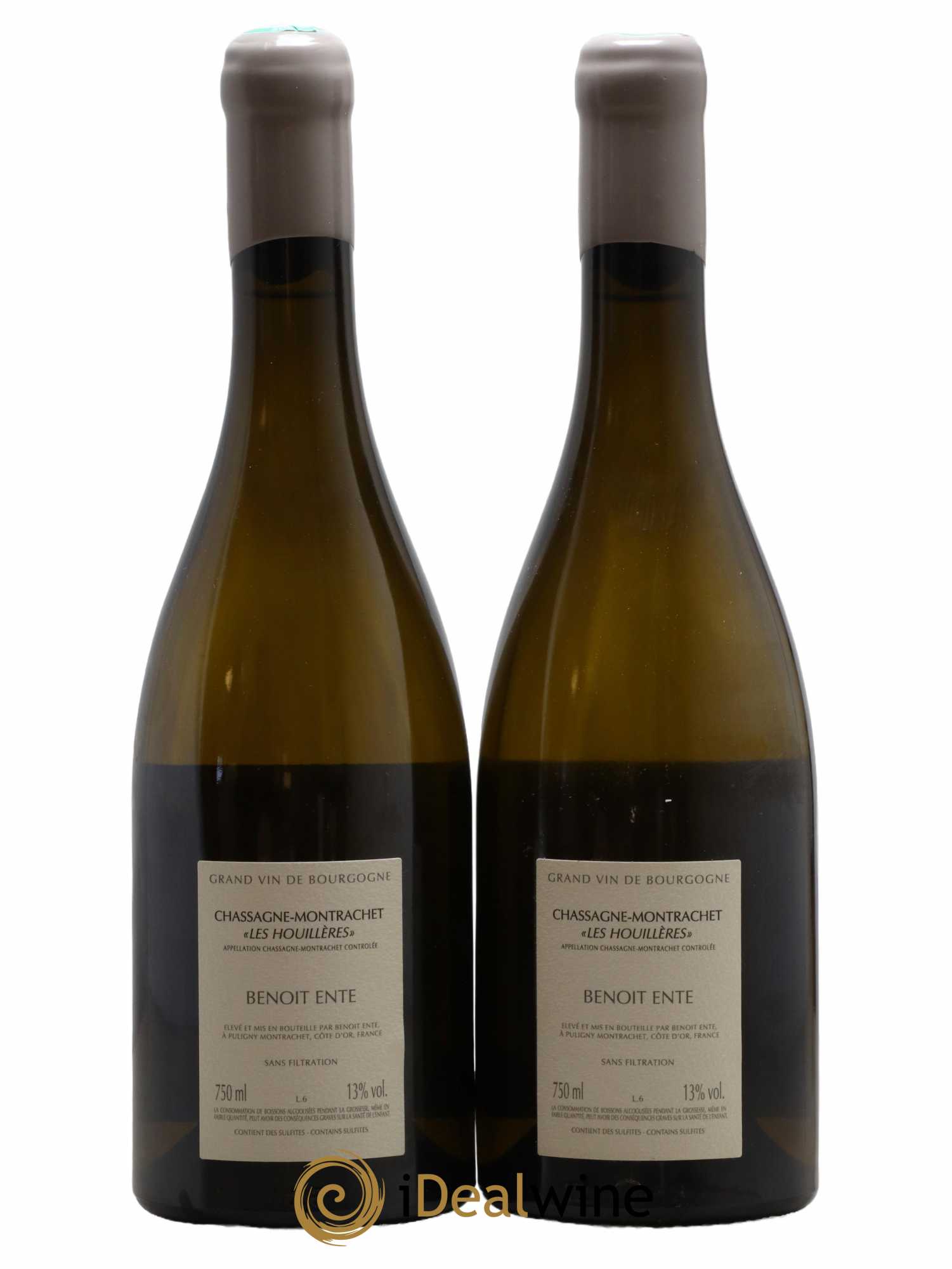 Chassagne-Montrachet Les Houillères Benoit Ente 2020 - Lot of 2 bottles - 1