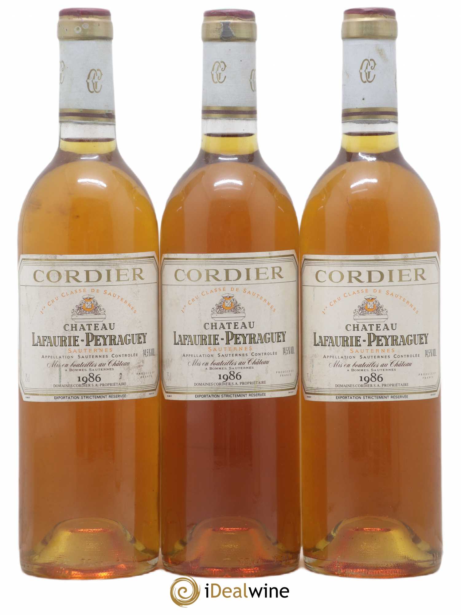 Château Lafaurie-Peyraguey 1er Grand Cru Classé 1986 - Lotto di 3 bottiglie - 0