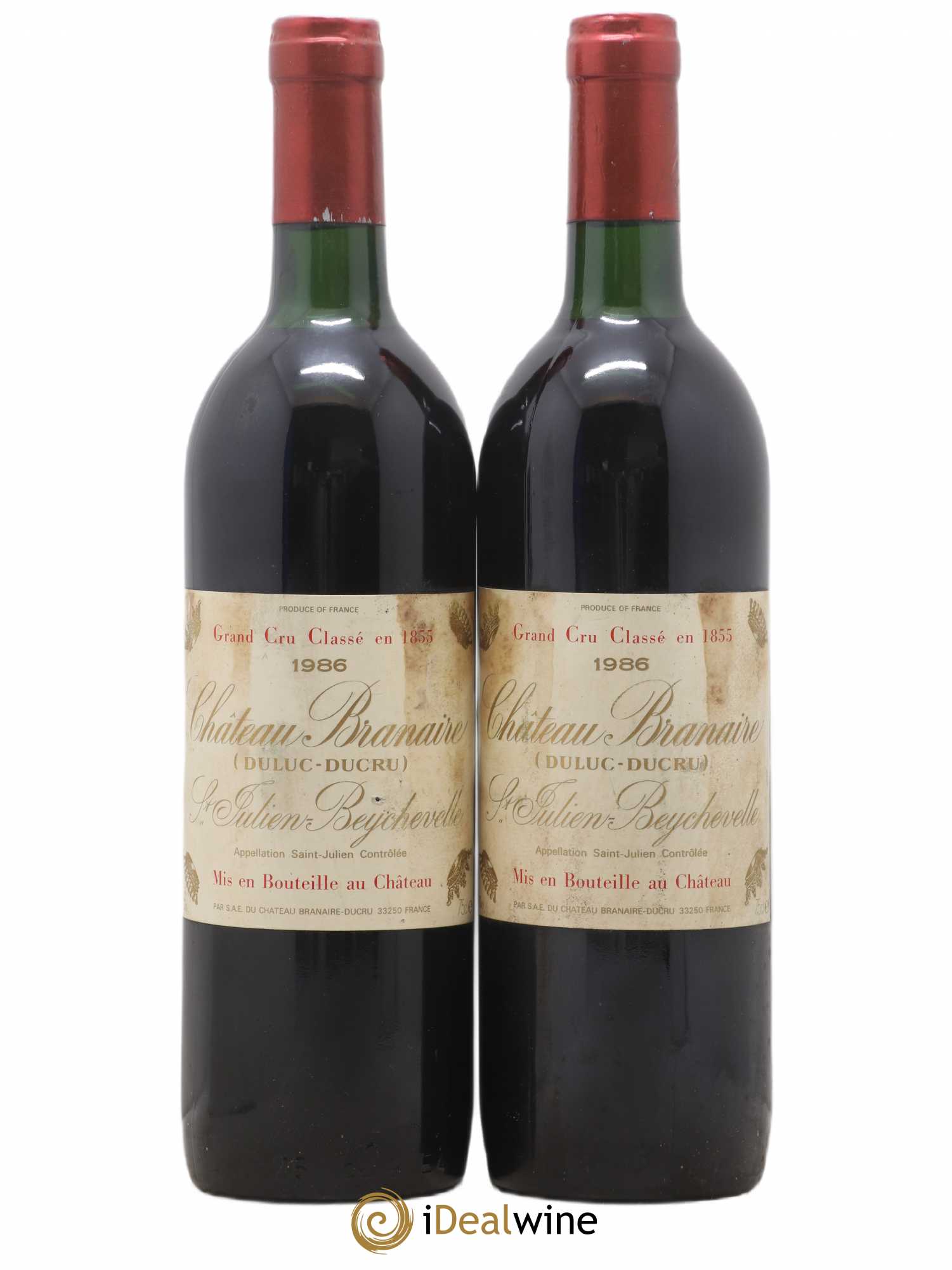 Château Branaire Ducru 4ème Grand Cru Classé 1986 - Lot de 2 bouteilles - 0
