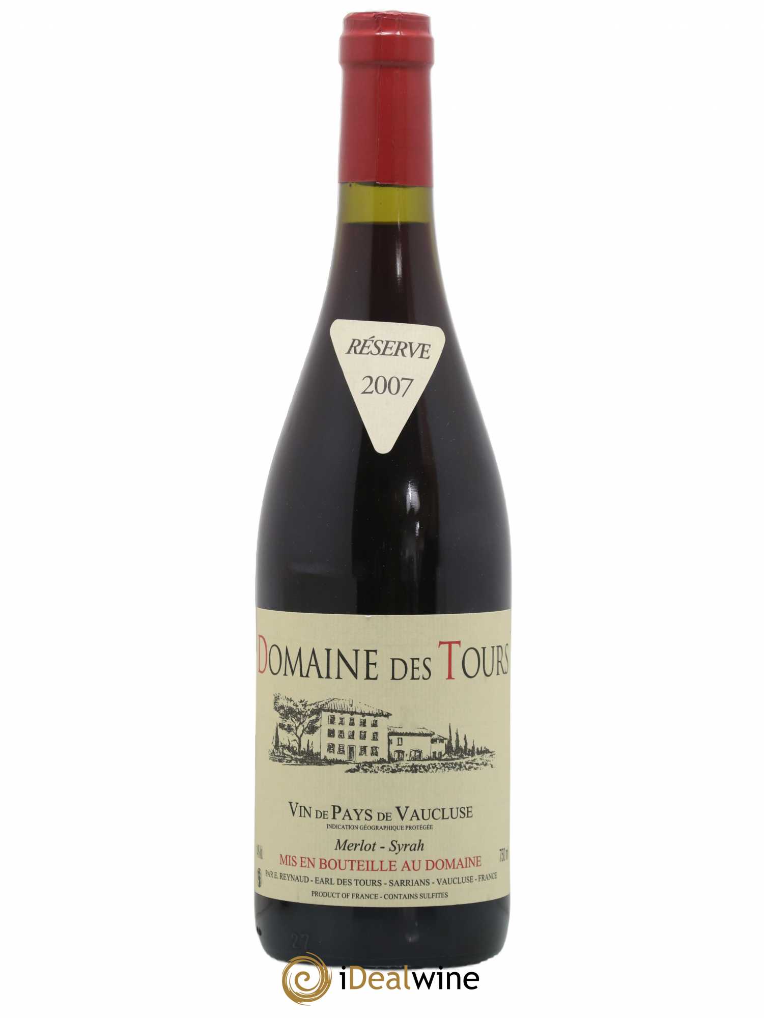 Vaucluse Domaine des Tours Merlot-Syrah Emmanuel Reynaud 2007 - Lot de 1 bouteille - 0