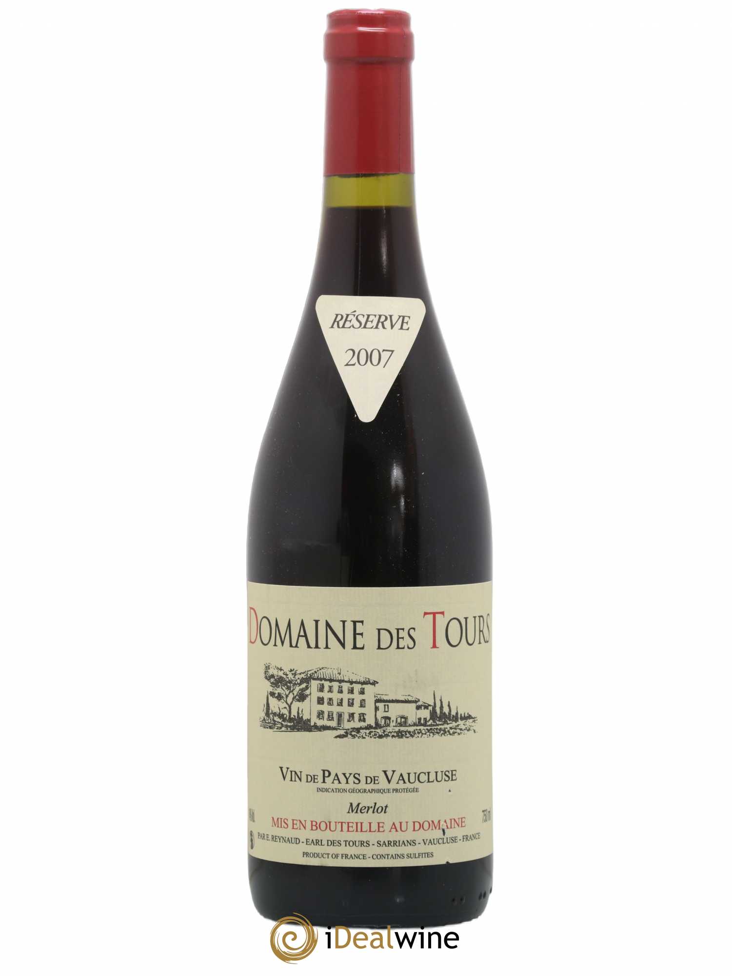 Vaucluse Domaine des Tours Merlot Emmanuel Reynaud 2007 - Lot de 1 bouteille - 0