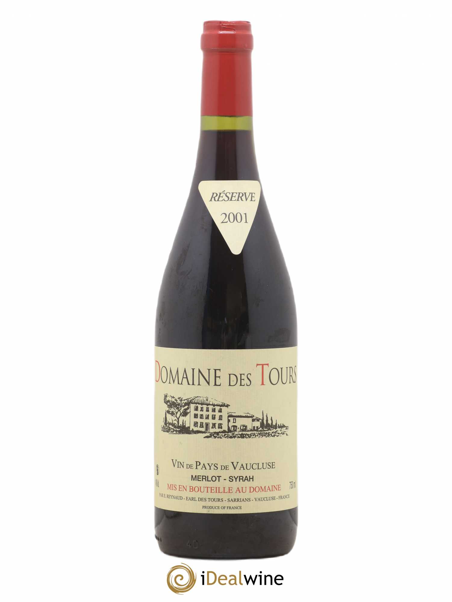 Vaucluse Domaine des Tours Merlot-Syrah Emmanuel Reynaud 2001 - Lot de 1 bouteille - 0