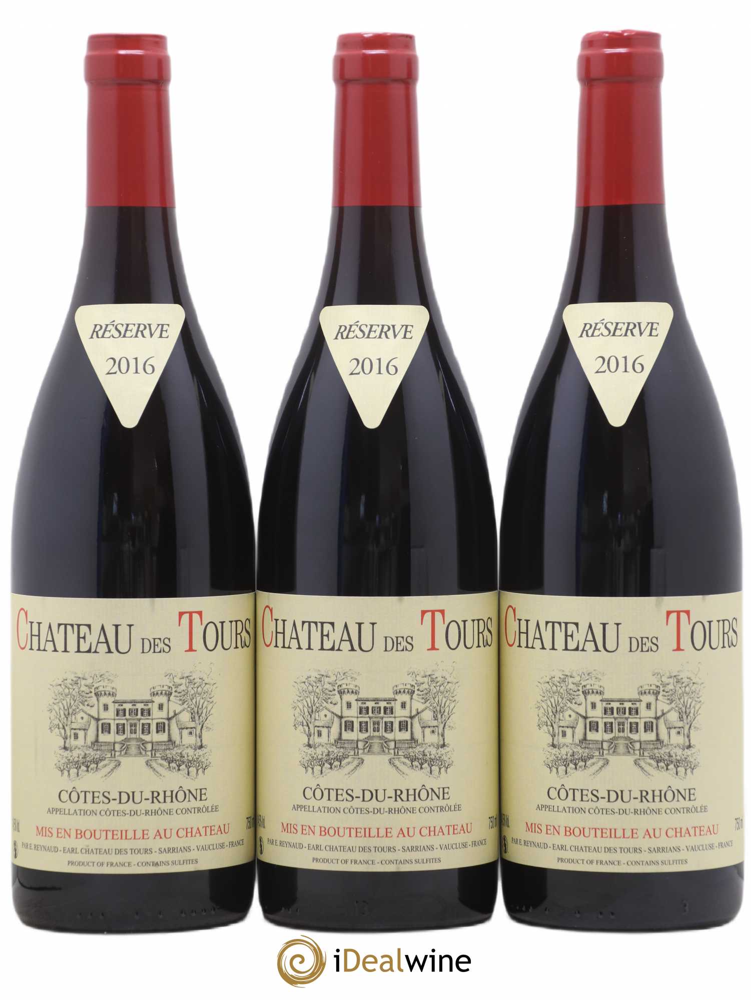 Côtes-du-Rhône Château des Tours Emmanuel Reynaud 2016 - Lot de 3 bouteilles - 0