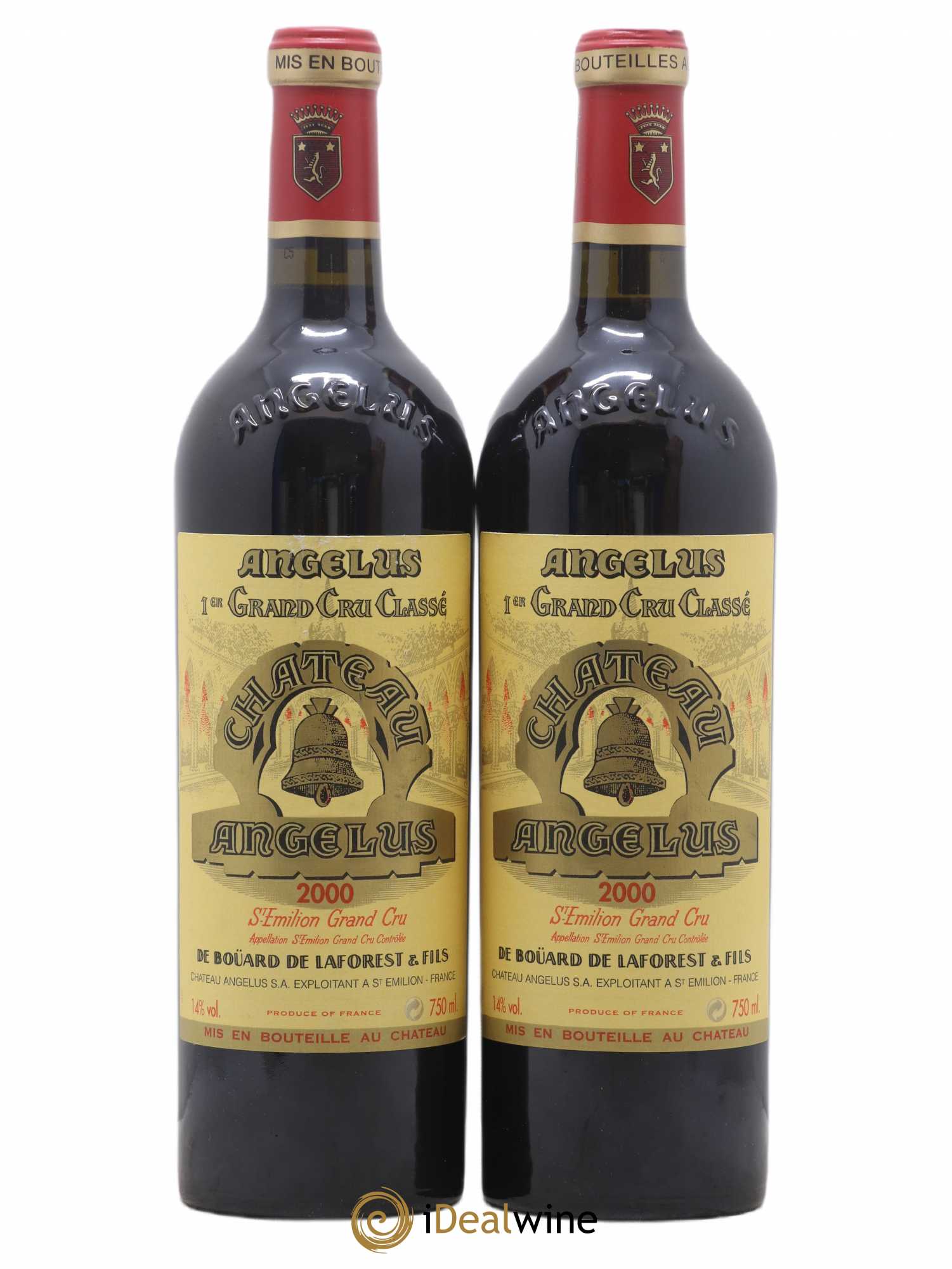 Château Angélus 1er Grand Cru Classé A 2000 - Lot de 2 bouteilles - 0