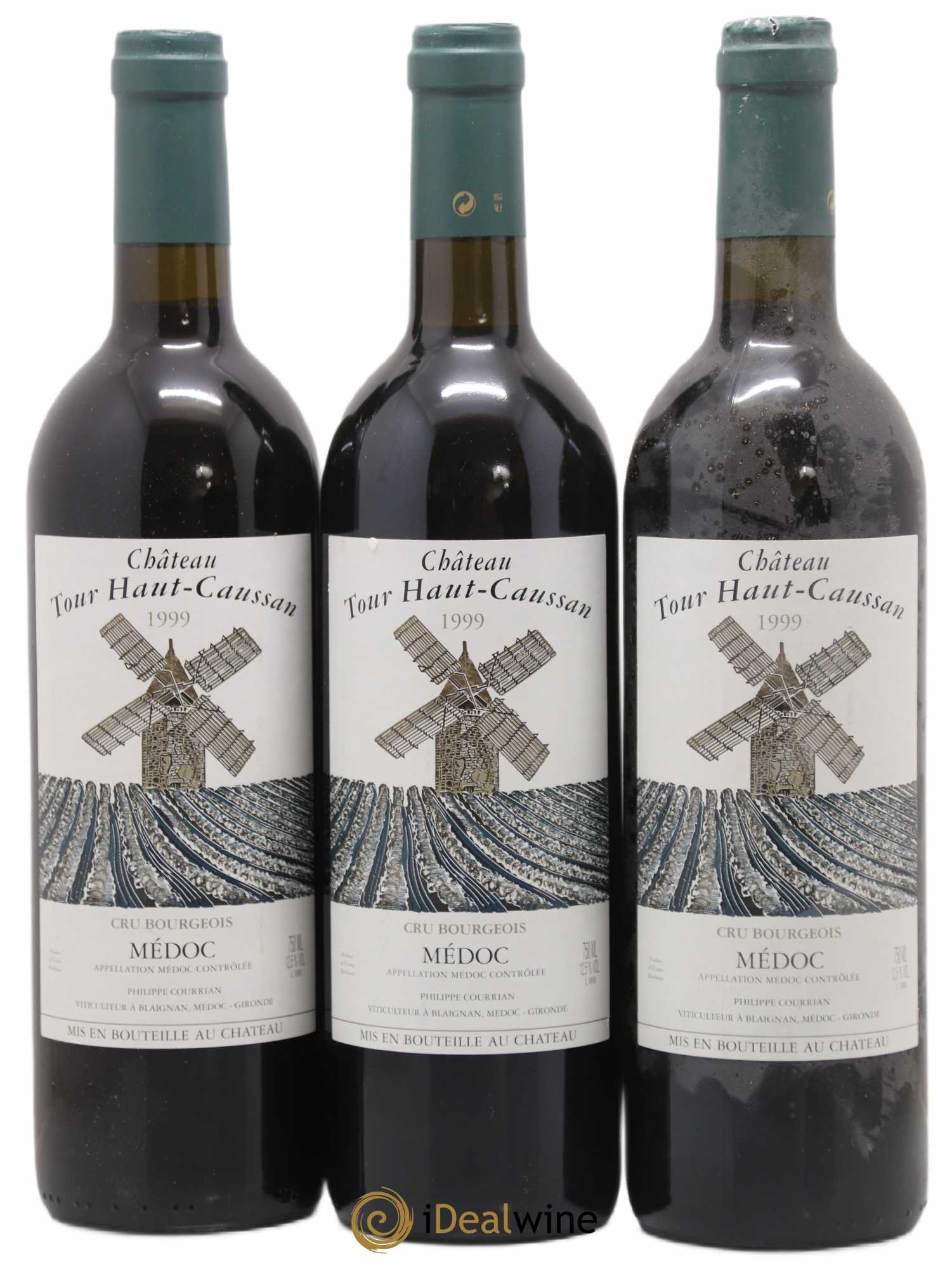 Château Tour Haut-Caussan Cru Bourgeois 1999 - Lot de 3 bouteilles - 0