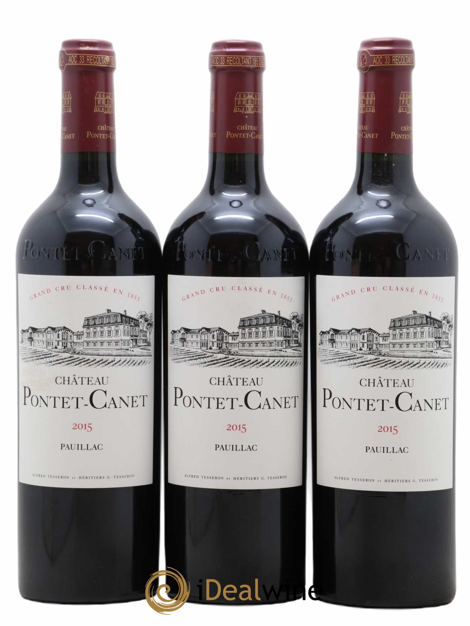 Château Pontet Canet 5ème Grand Cru Classé 2015 - Lot de 3 bouteilles - 0