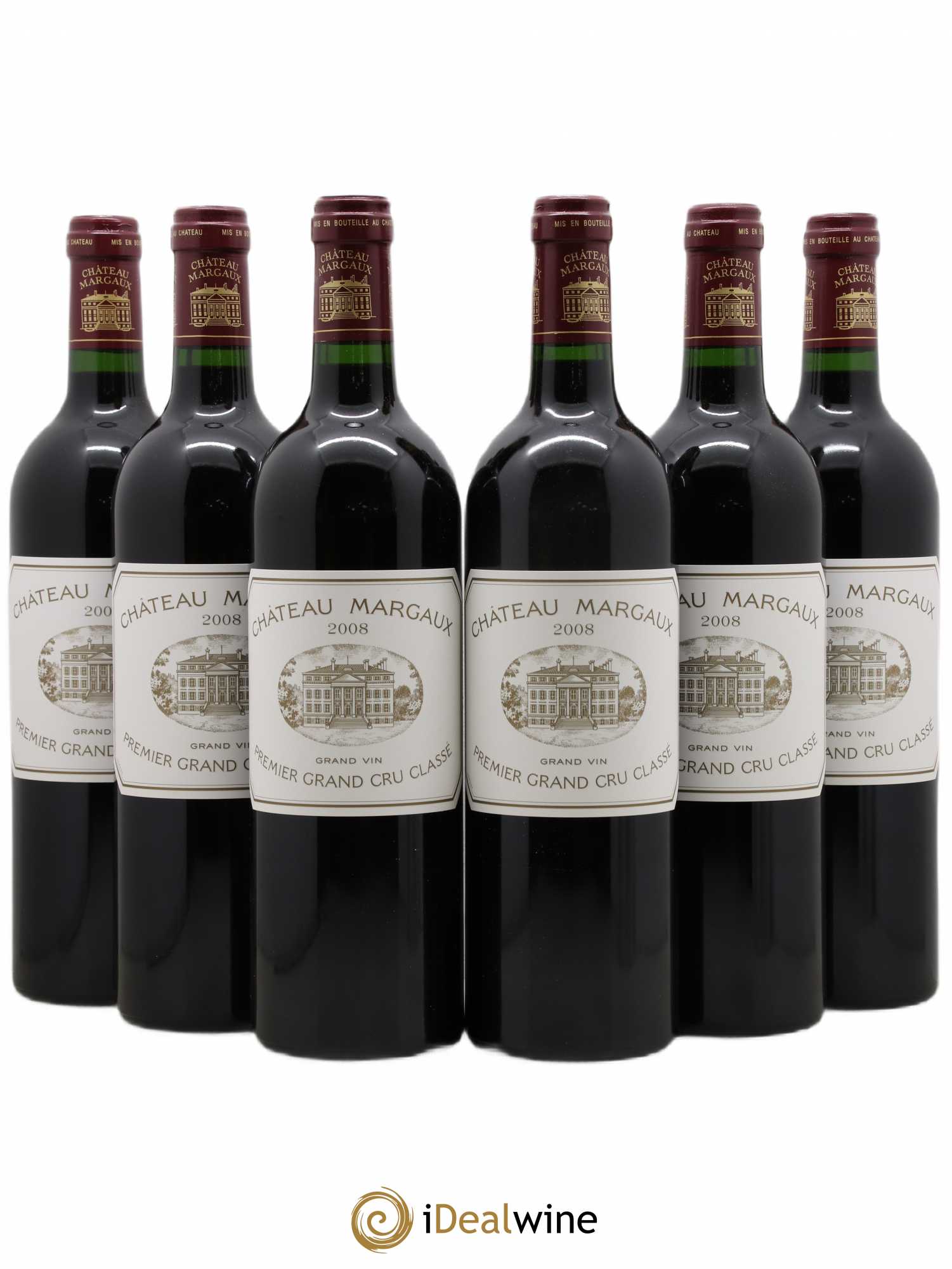 Château Margaux 1er Grand Cru Classé 2008 - Lot de 6 bouteilles - 0