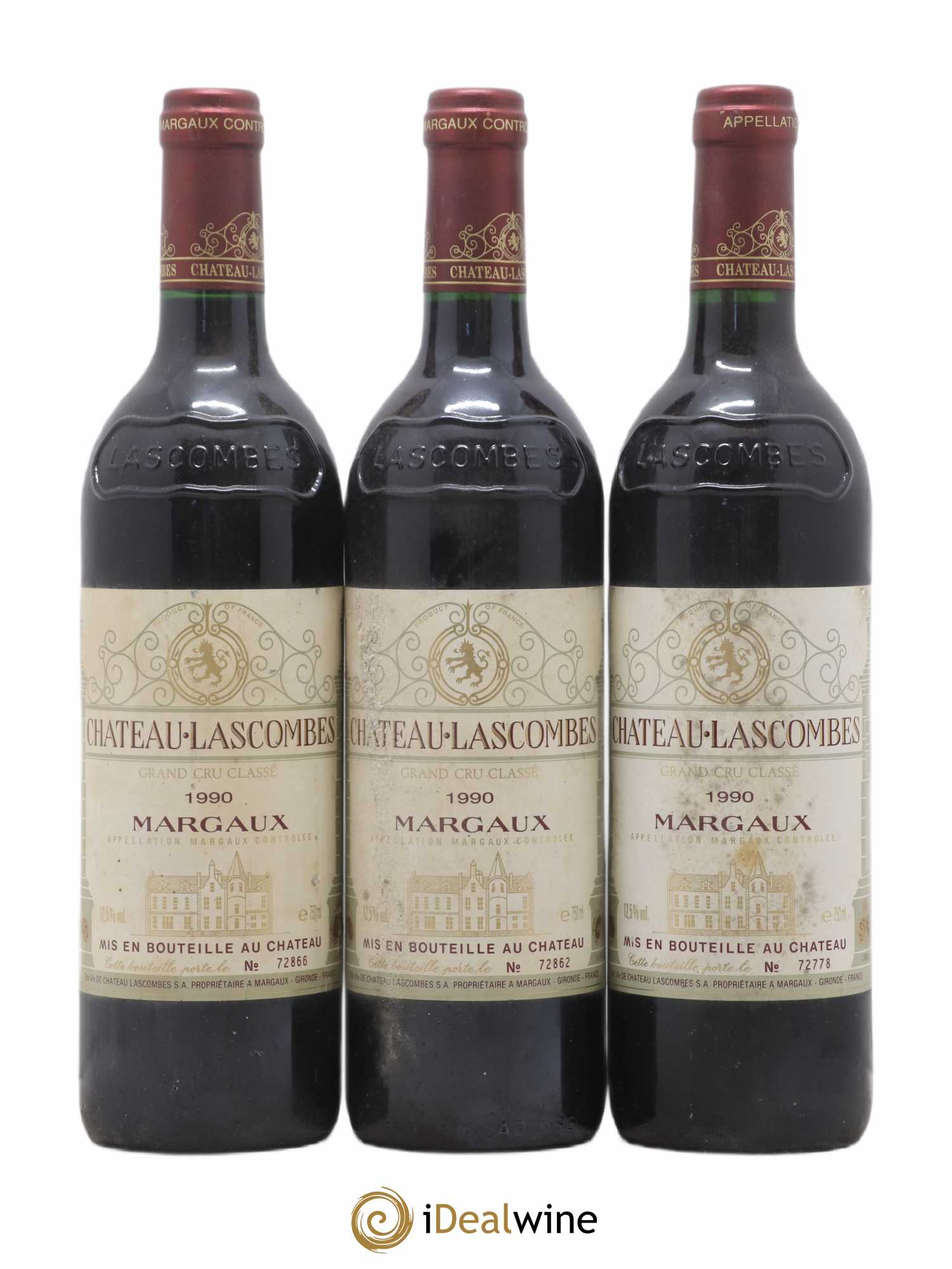 Château Lascombes 2ème Grand Cru Classé 1990 - Lot de 3 bouteilles - 0