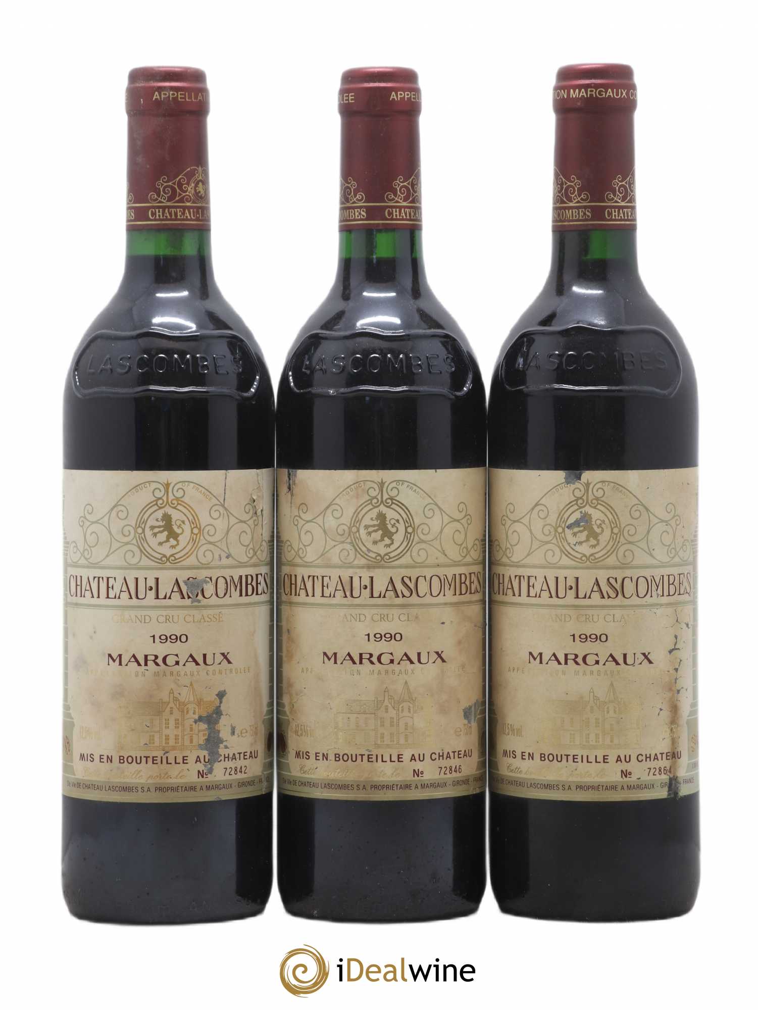 Château Lascombes 2ème Grand Cru Classé 1990 - Lot de 3 bouteilles - 0