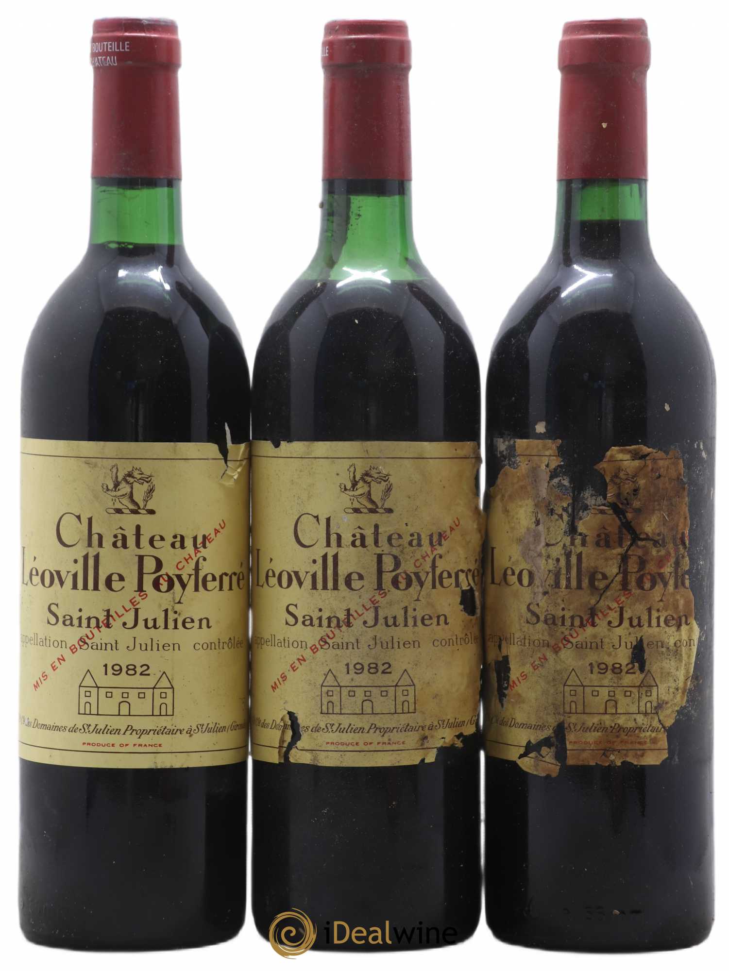Château Léoville Poyferré 2ème Grand Cru Classé 1982 - Lot de 3 bouteilles - 0