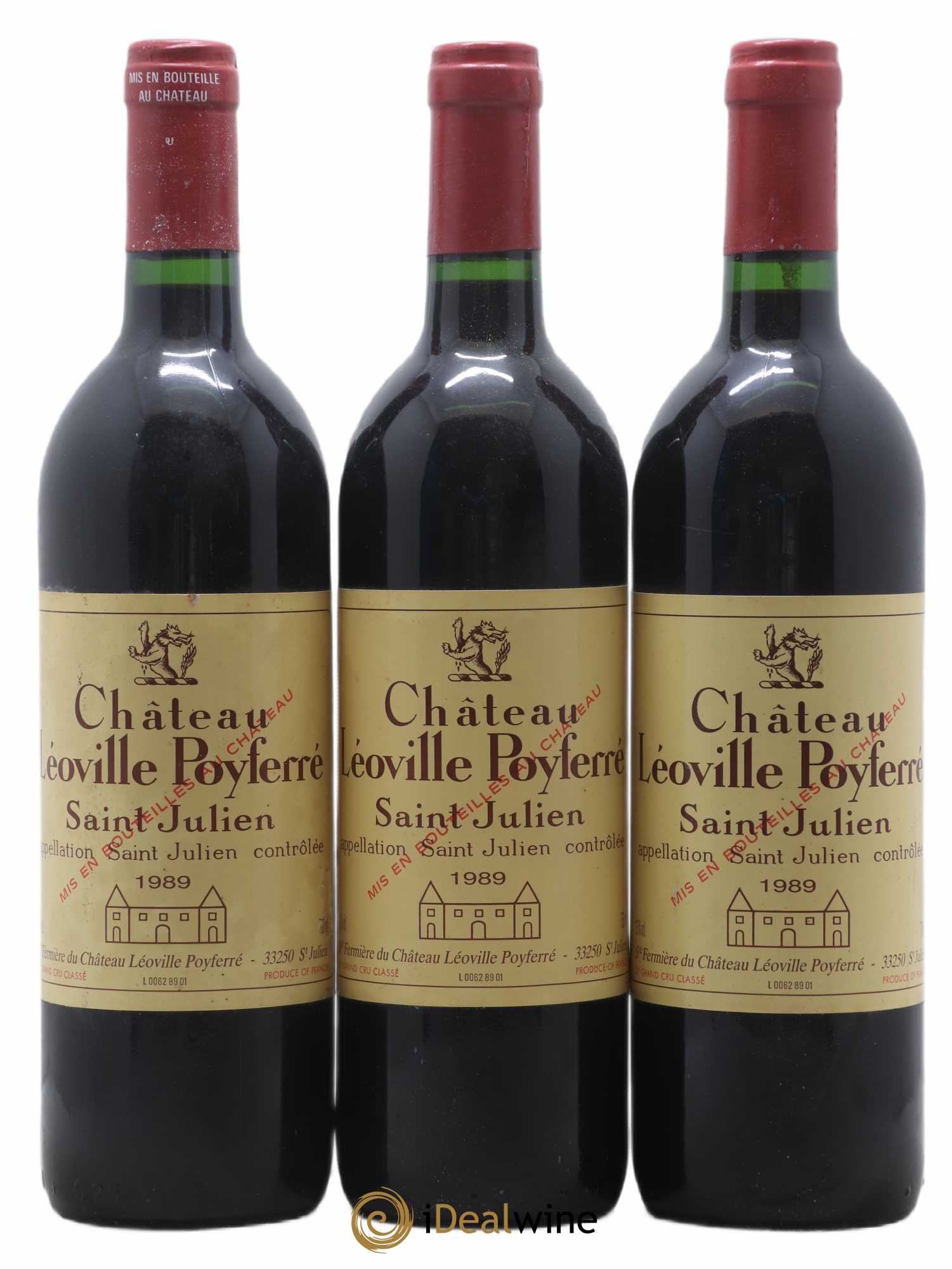 Château Léoville Poyferré 2ème Grand Cru Classé 1989 - Lot de 3 bouteilles - 0