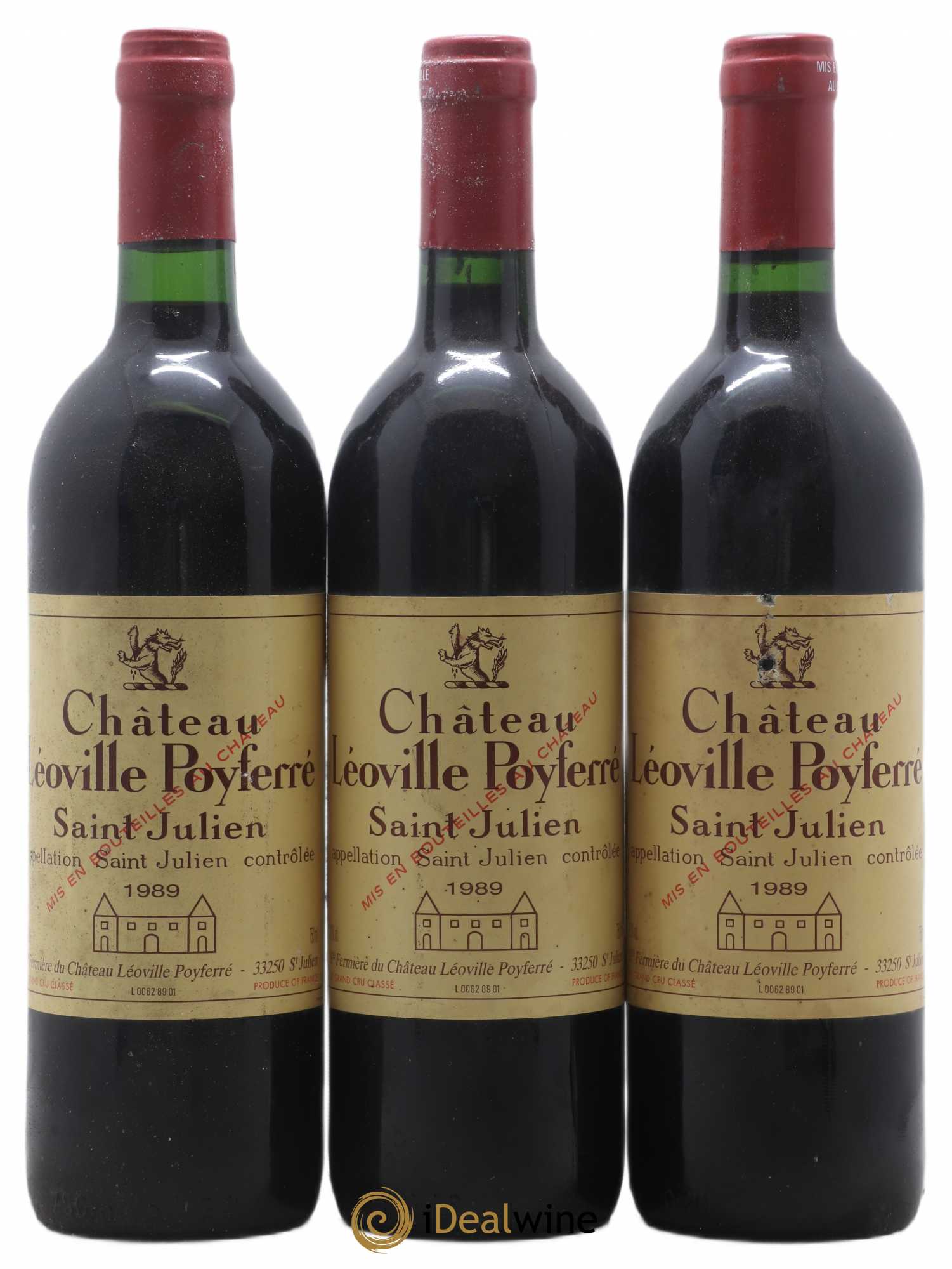 Château Léoville Poyferré 2ème Grand Cru Classé 1989 - Lot de 3 bouteilles - 0
