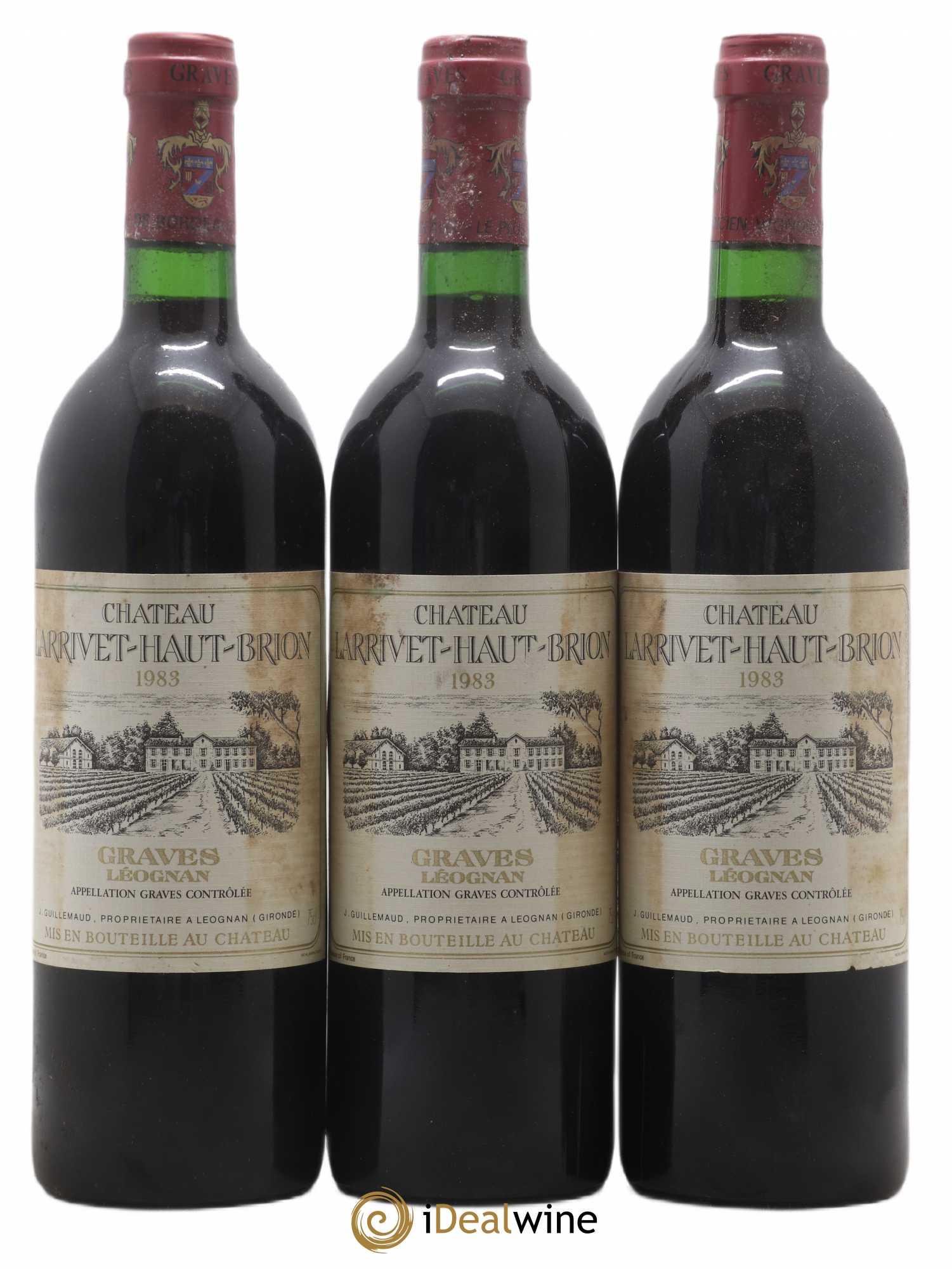 Château Larrivet Haut-Brion 1983 - Lot de 3 bouteilles - 0