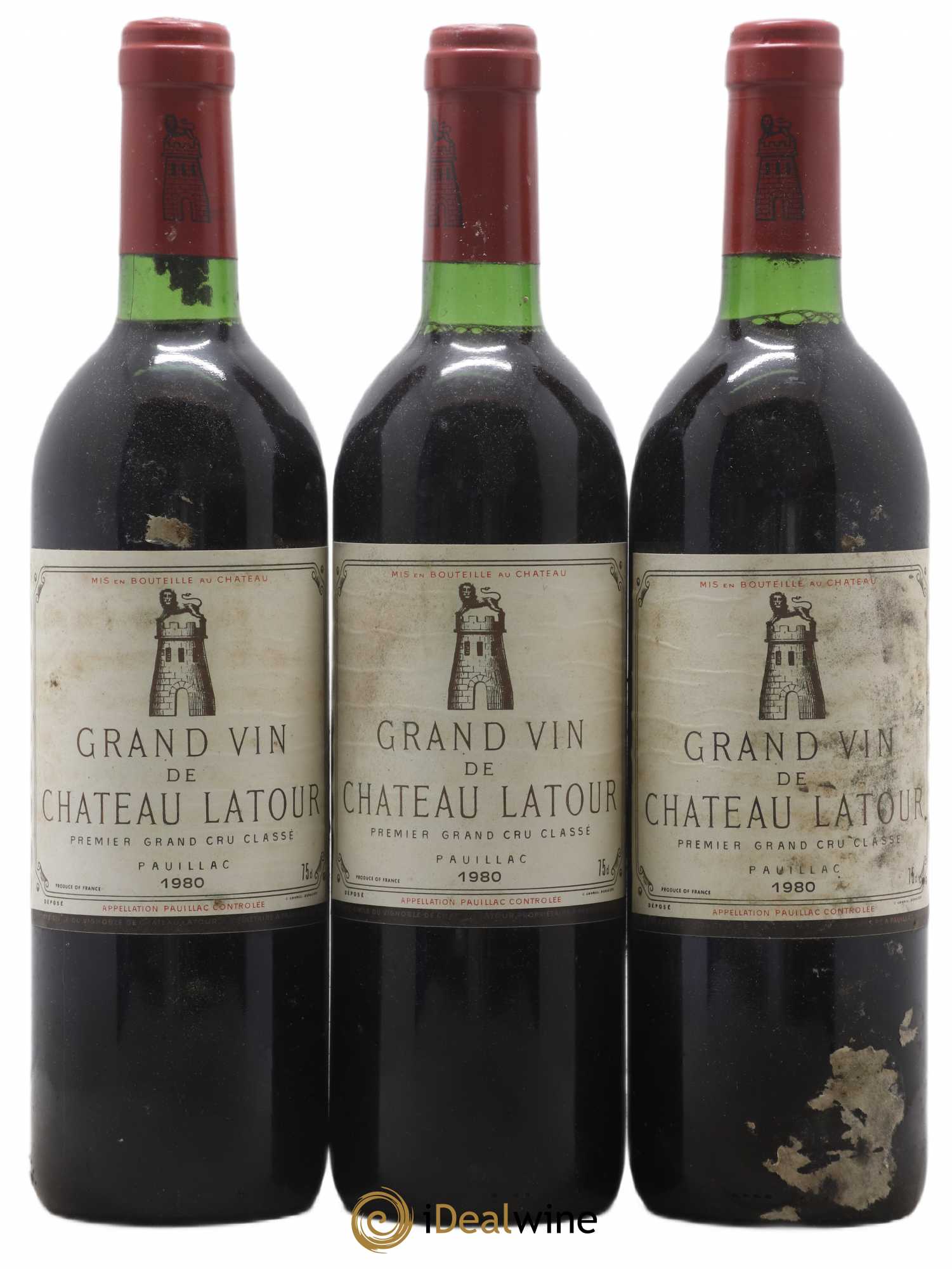 Château Latour 1er Grand Cru Classé 1980 - Lot de 3 bouteilles - 0