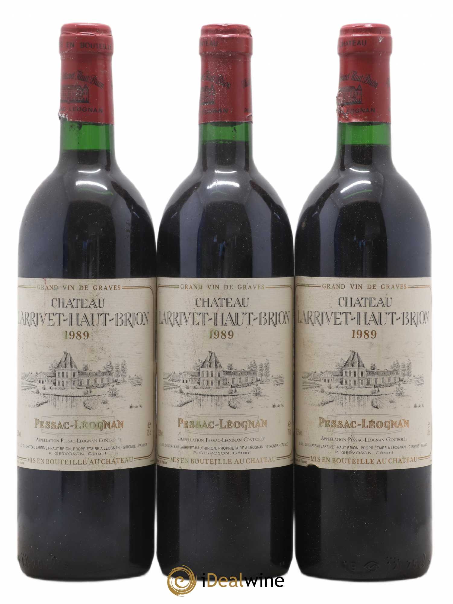 Château Larrivet Haut-Brion 1989 - Lot de 3 bouteilles - 0