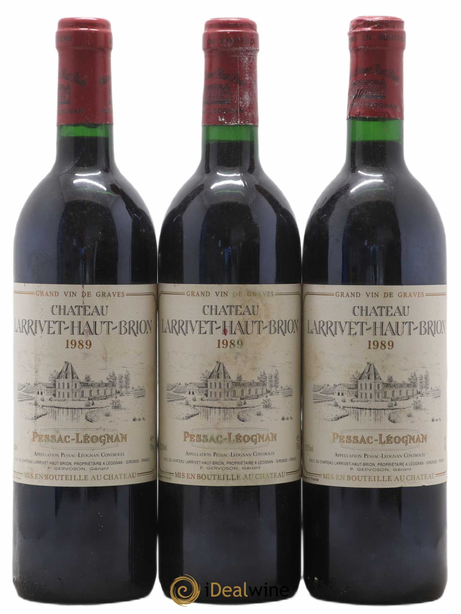 Château Larrivet Haut-Brion 1989 - Lot de 3 bouteilles - 0