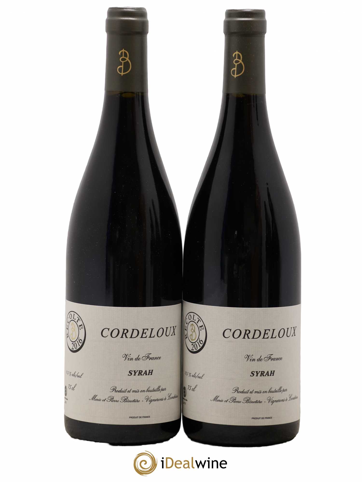Vin de France Syrah Cordeloux Marie et Pierre Bénetière (Domaine) 2016 - Lot de 2 bouteilles - 0