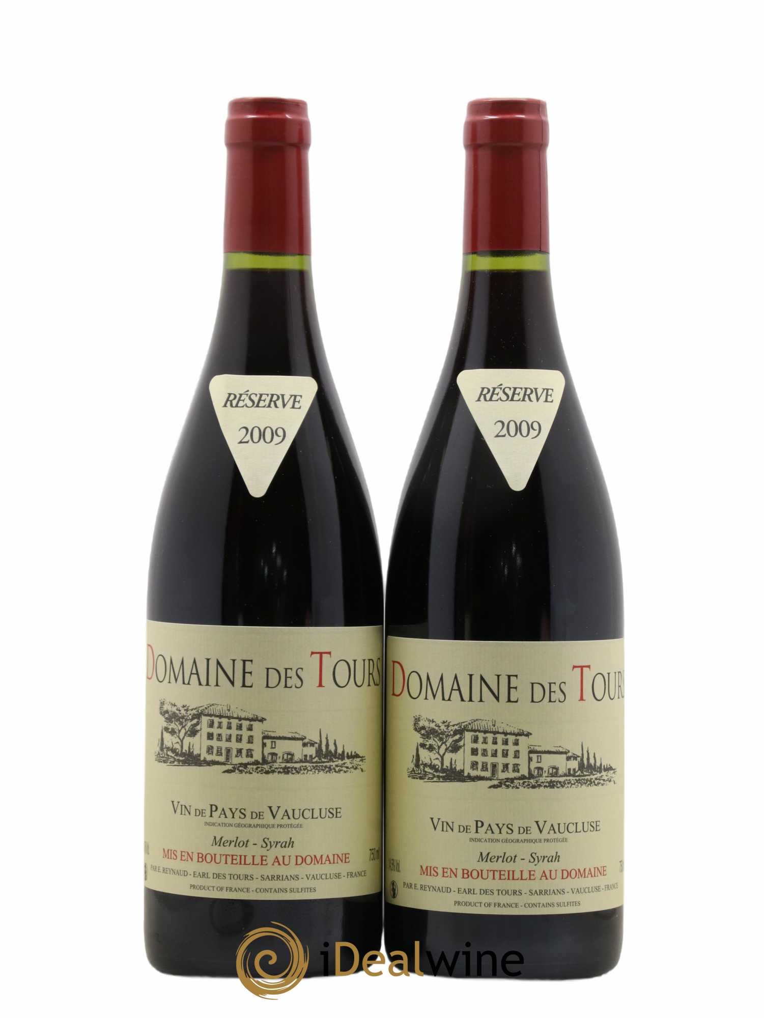 Vaucluse Domaine des Tours Merlot-Syrah Emmanuel Reynaud 2009 - Lot de 2 bouteilles - 0