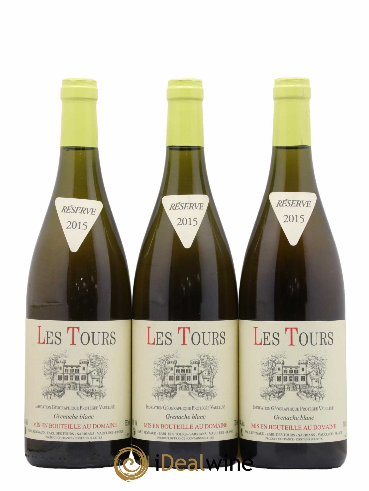 Vaucluse (Vin de Pays de Vaucluse) Les Tours Grenache Blanc Emmanuel Reynaud 2015 - Lot de 3 bouteilles - 0