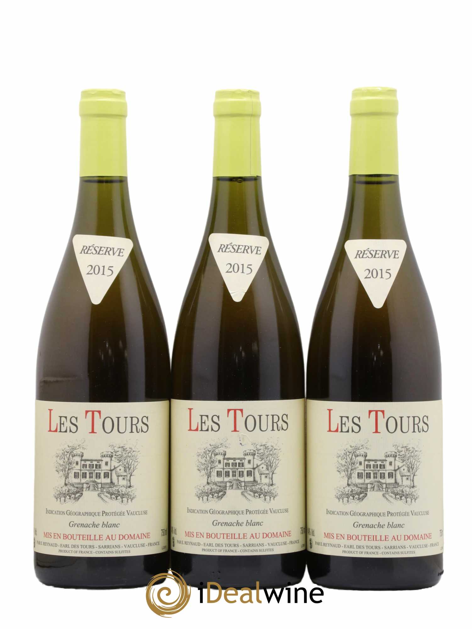 Vaucluse (Vin de Pays de Vaucluse) Les Tours Grenache Blanc Emmanuel Reynaud 2015 - Lot de 3 bouteilles - 0