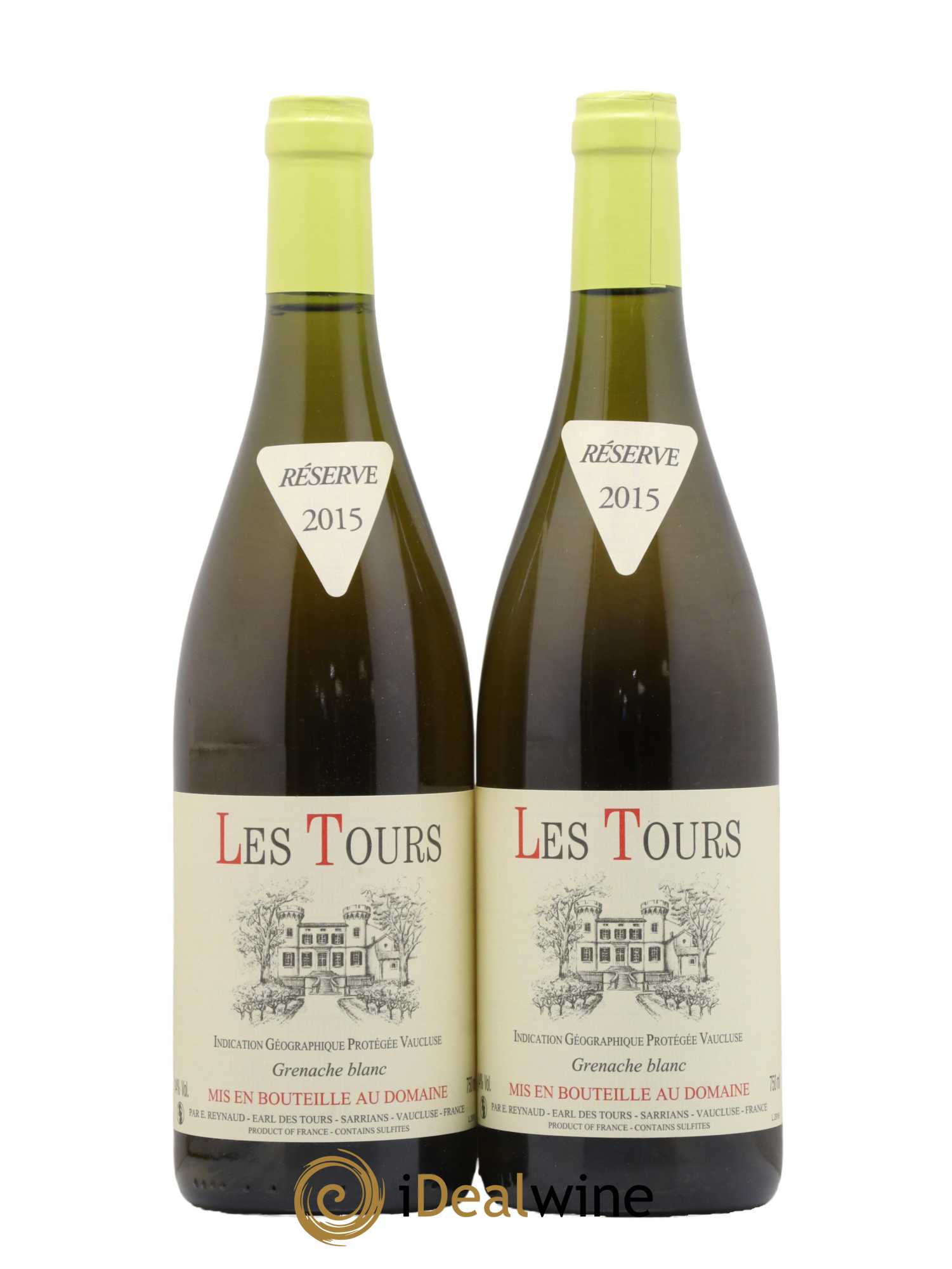Vaucluse (Vin de Pays de Vaucluse) Les Tours Grenache Blanc Emmanuel Reynaud 2015 - Lot de 2 bouteilles - 0