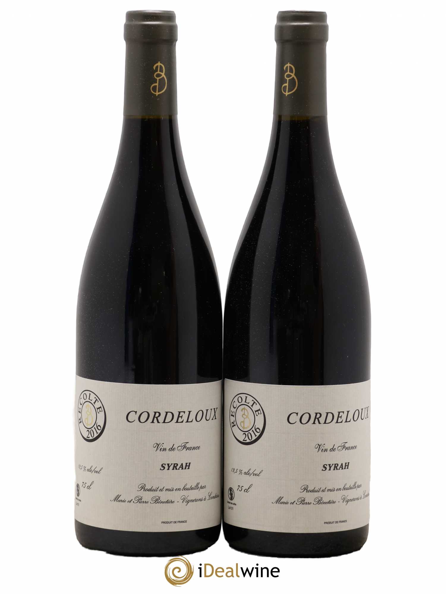Vin de France Syrah Cordeloux Marie et Pierre Bénetière (Domaine) 2016 - Lot de 2 bouteilles - 0