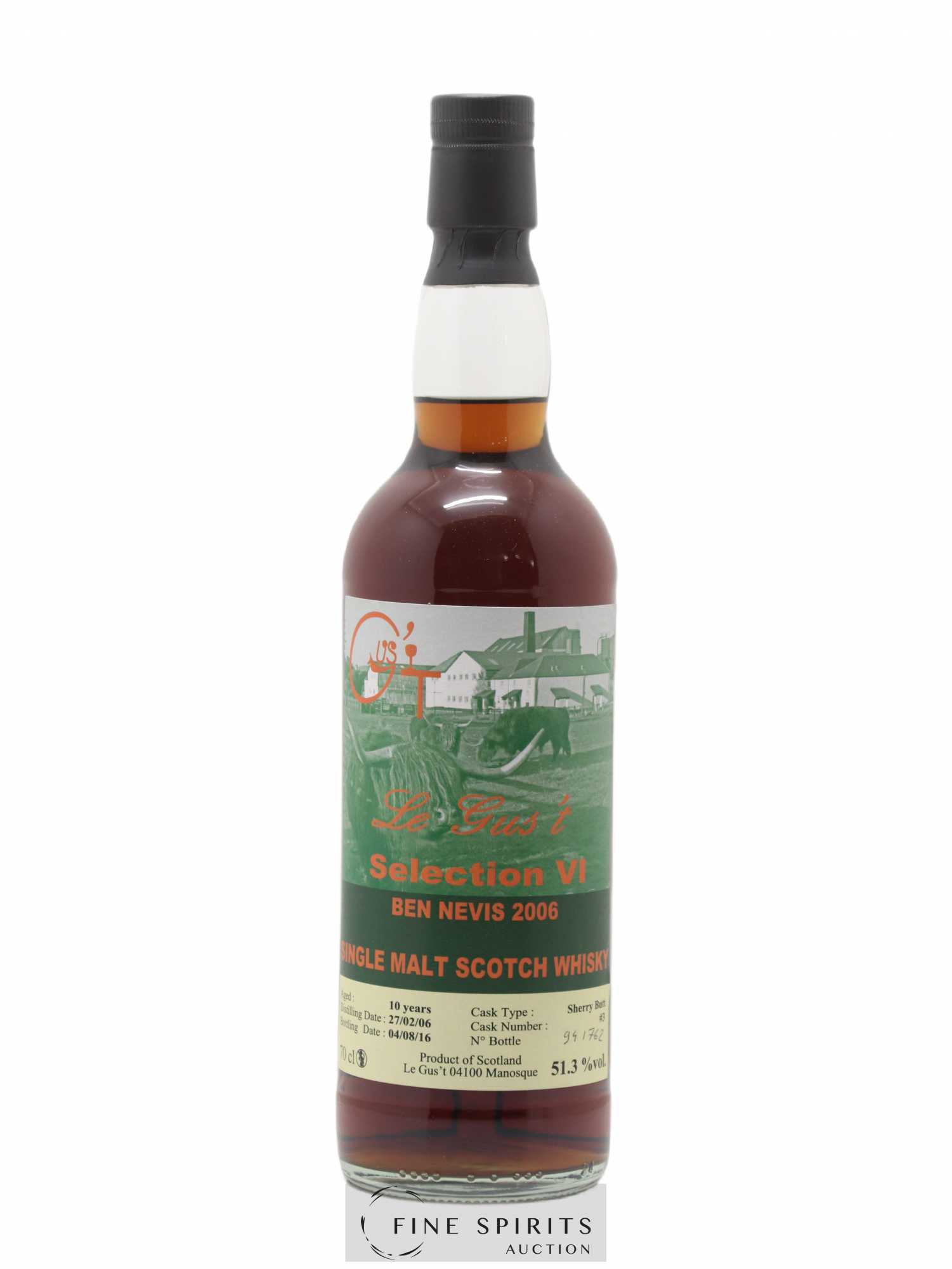 Ben Nevis 10 years 2006 Le Gus't Selection VI Cask n°3 - One of 762 - bottled 2016 - Lot de 1 bouteille - 0