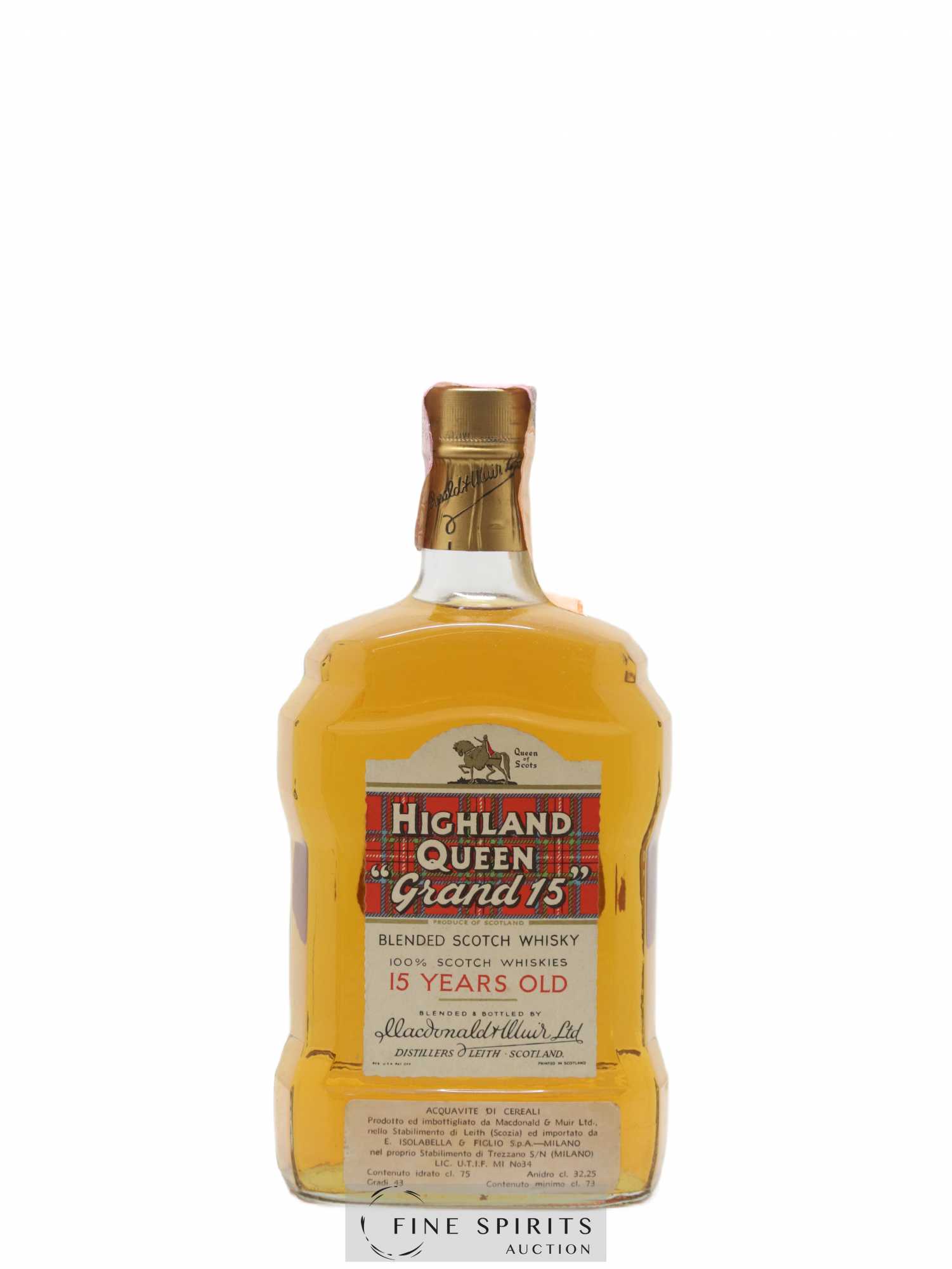 Highland Queen 15 years Of. Grand 15 Isolabella Import - Lot de 1 bouteille - 1