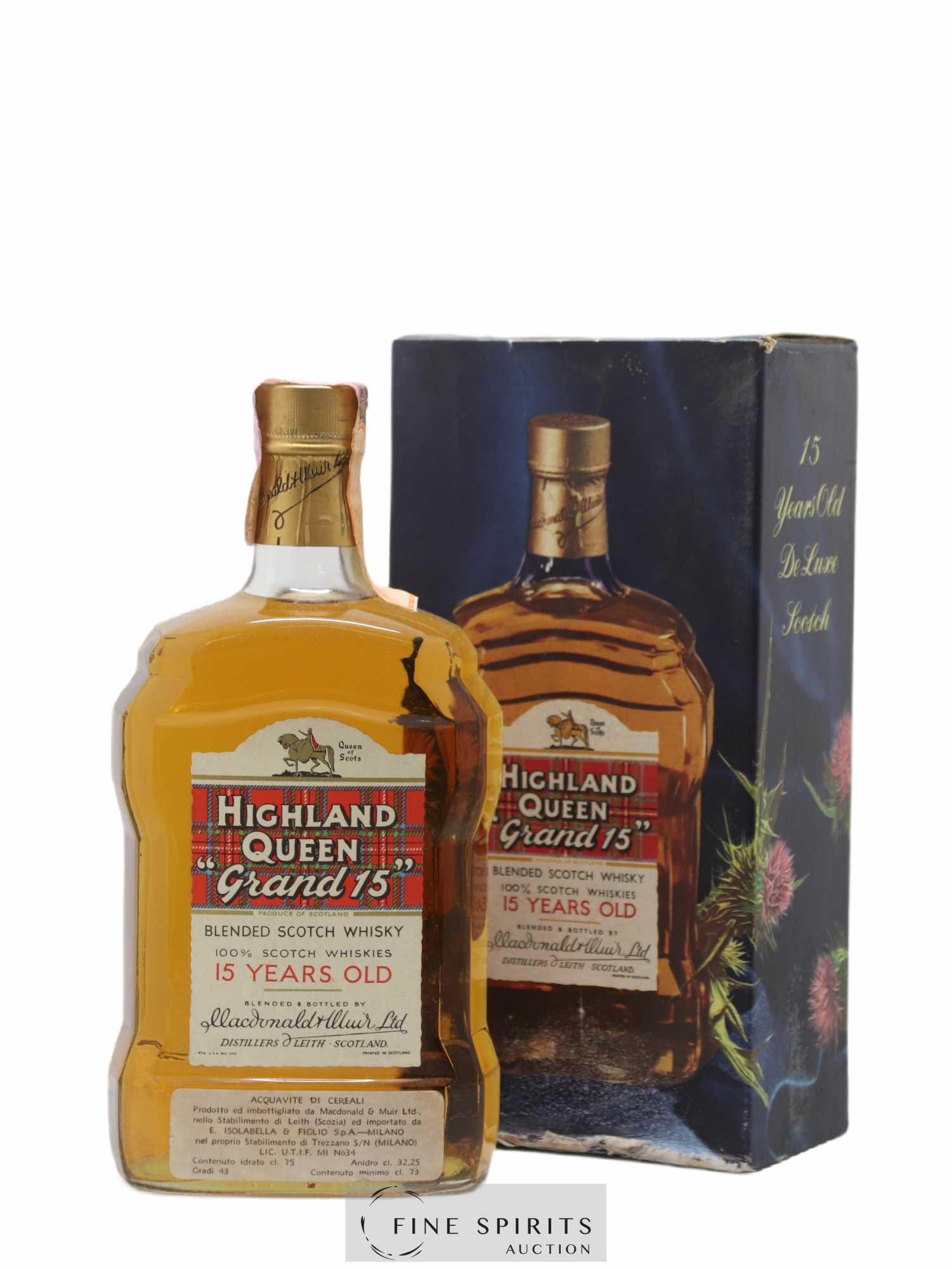 Highland Queen 15 years Of. Grand 15 Isolabella Import - Lot de 1 bouteille - 0