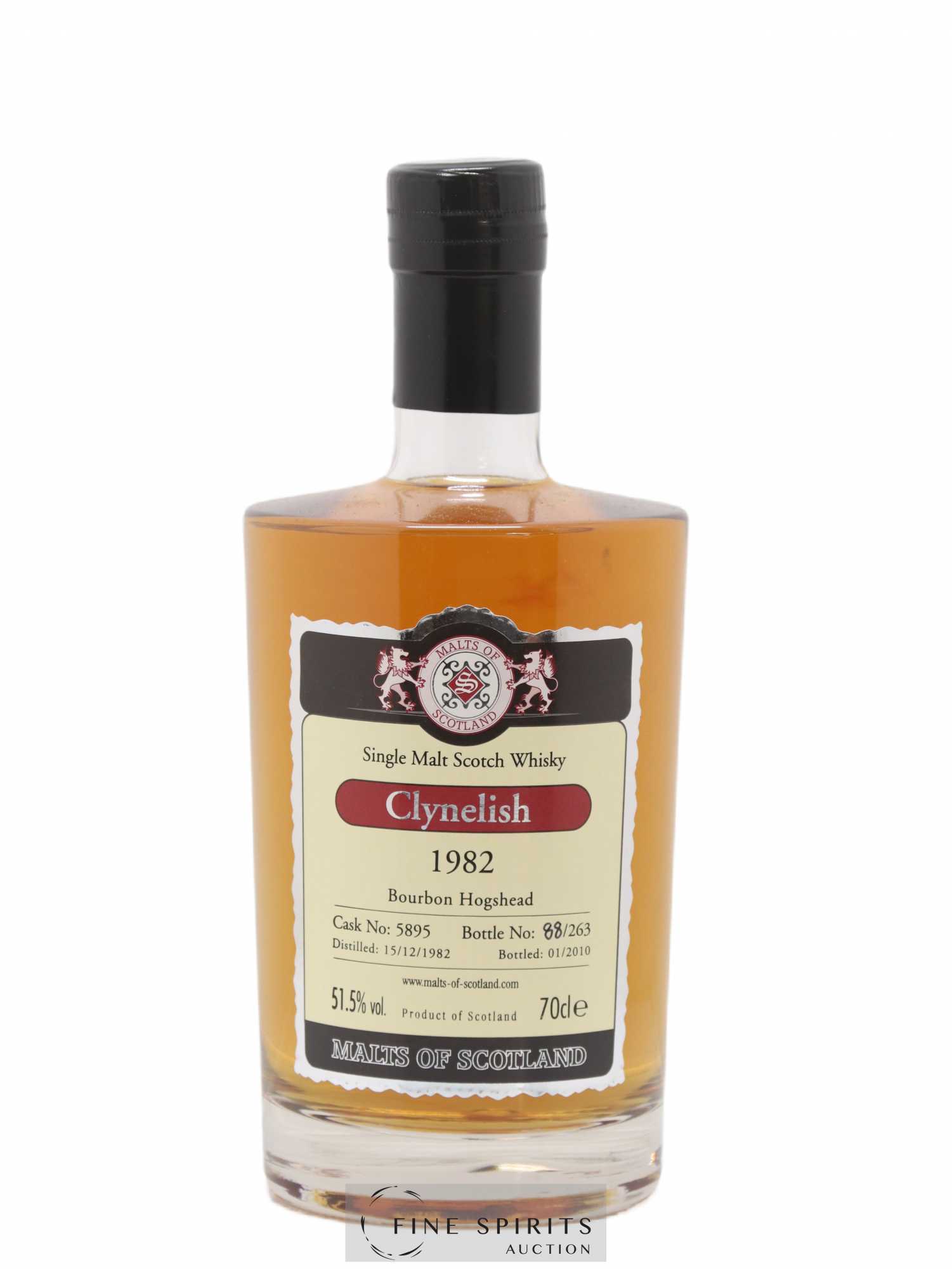 Clynelish 1982 Malts of Scotland Cask n°5895 - One of 263 - bottled 2010 - Lot de 1 bouteille - 0