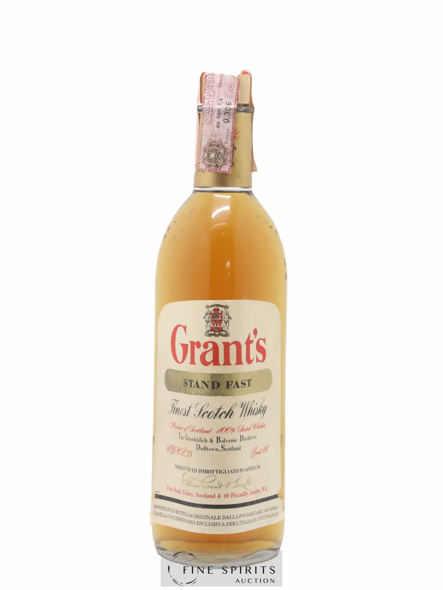 Grant's Of. Stand Fast Gancia & Savas Import - Lot de 1 bouteille - 0