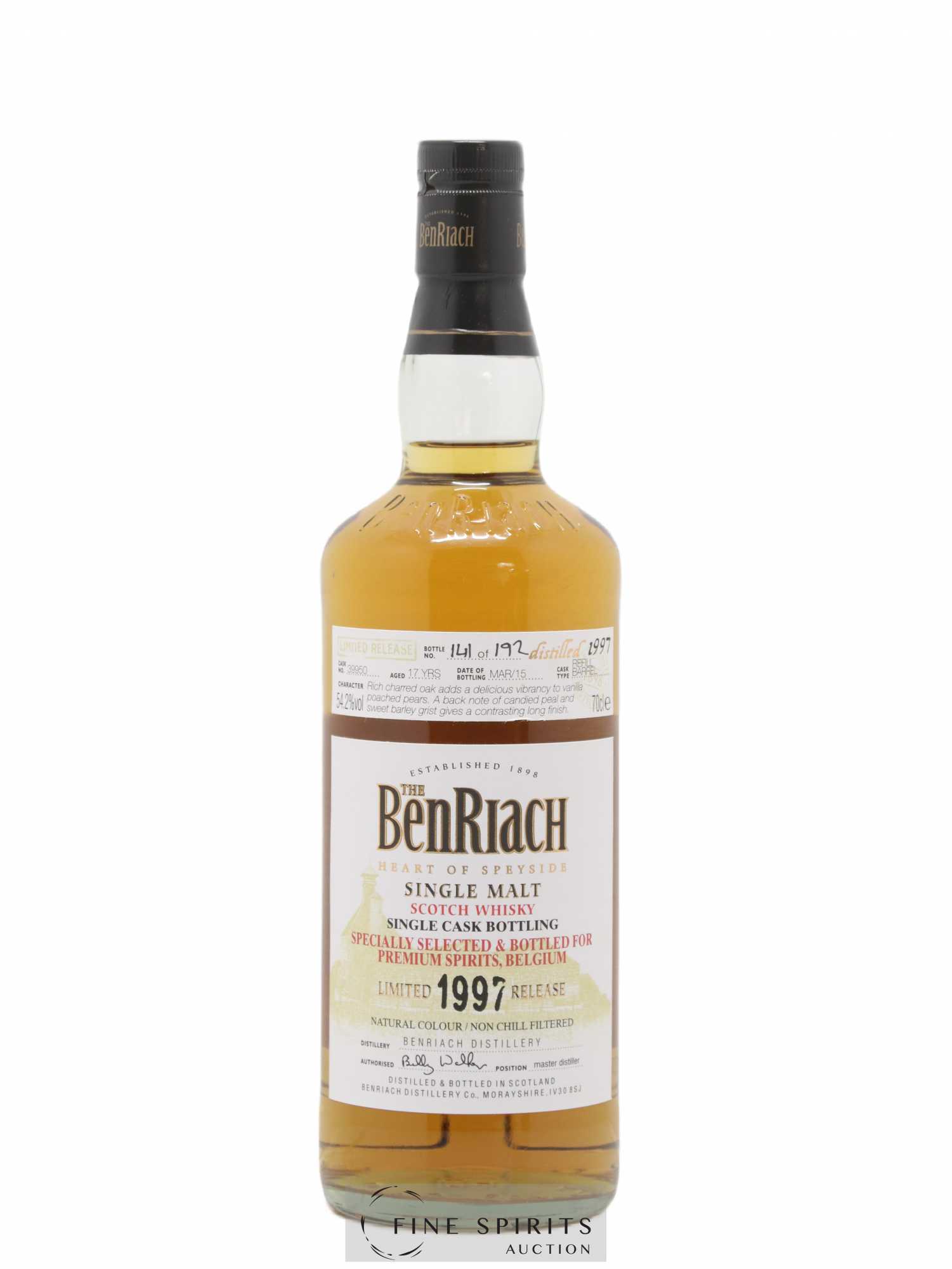 Benriach 17 years 1997 Of. Cask n°39950 - One of 192 - bottled 2015 Limited Release - Lot de 1 bouteille - 1