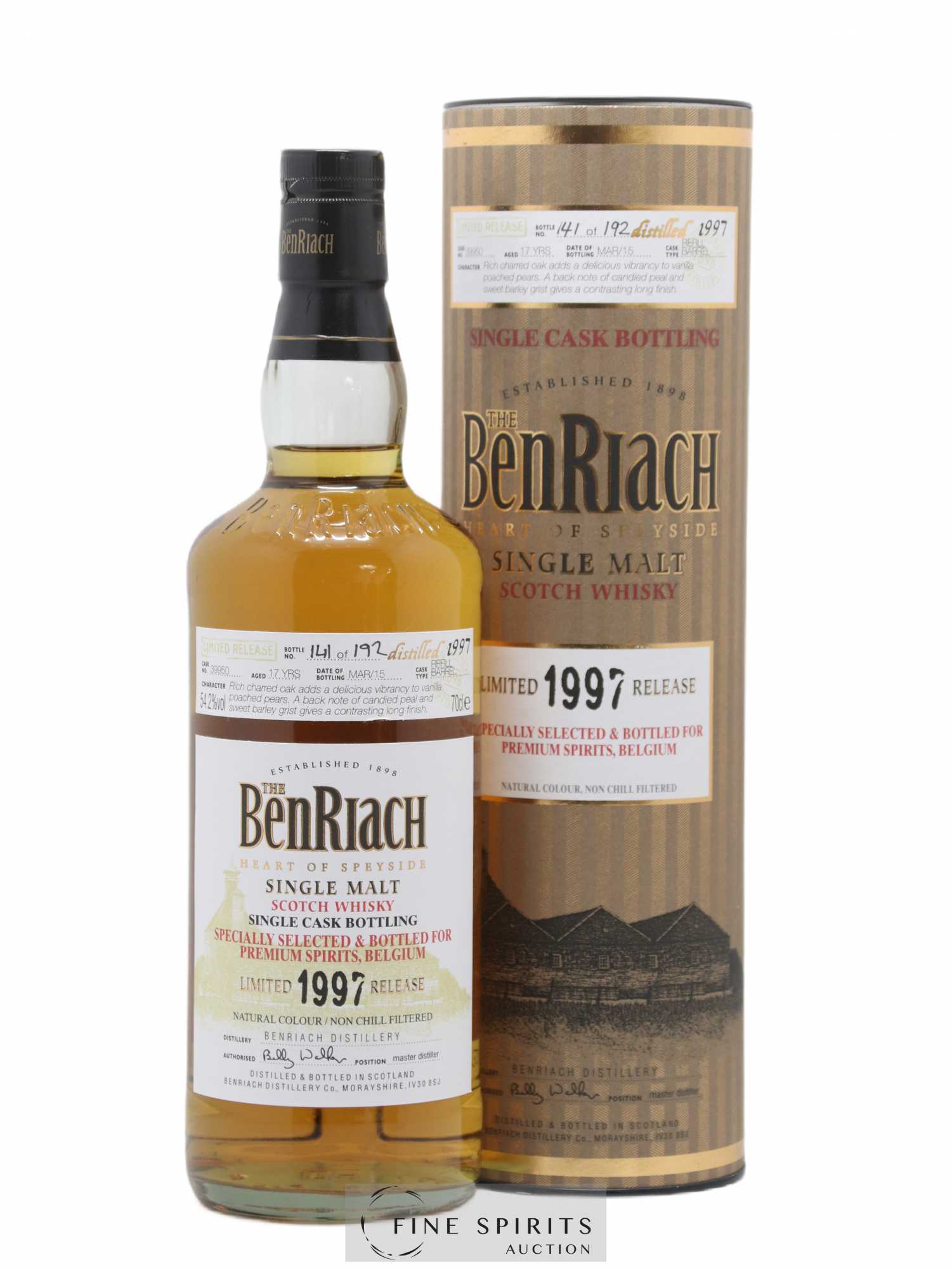 Benriach 17 years 1997 Of. Cask n°39950 - One of 192 - bottled 2015 Limited Release - Lot de 1 bouteille - 0