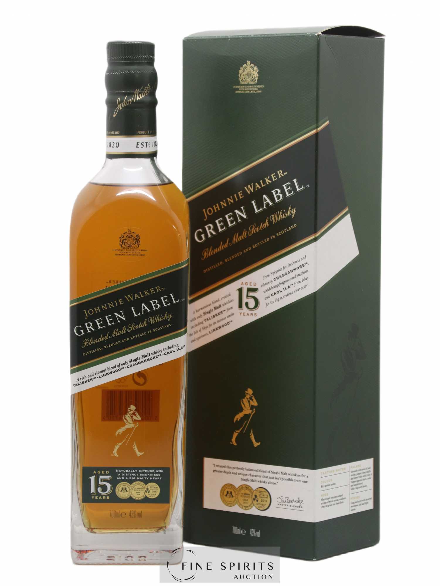 Johnnie Walker 15 years Of. Green Label - Lot de 1 bouteille - 0