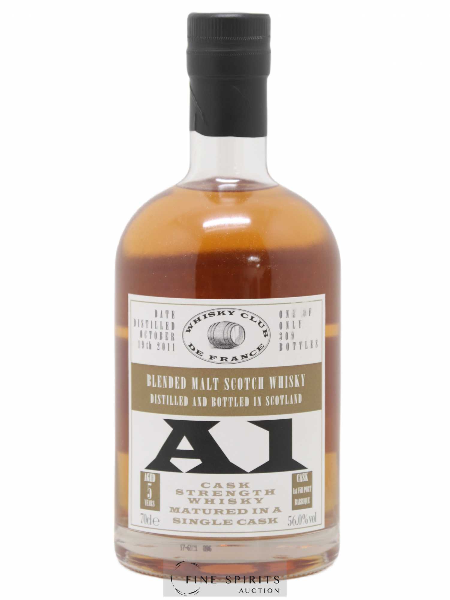 A1 5 years 2011 Whisky Club de France Single Cask - One of 309 - Lot de 1 bouteille - 0