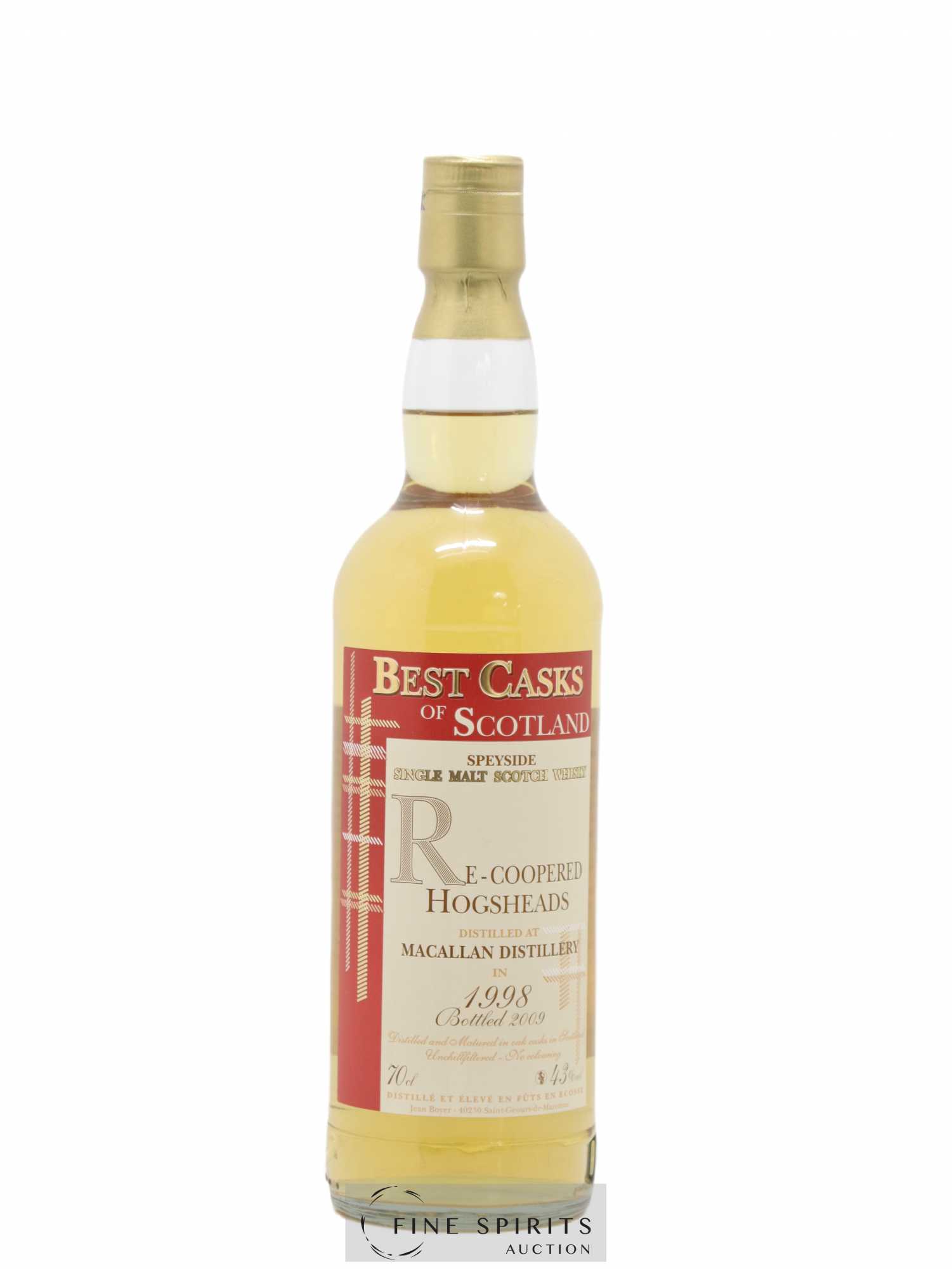 Macallan (The) 1998 Jean Boyer Re-Coopered Hogsheads bottled 2009 Best Casks of Scotland - Lot de 1 bouteille - 1