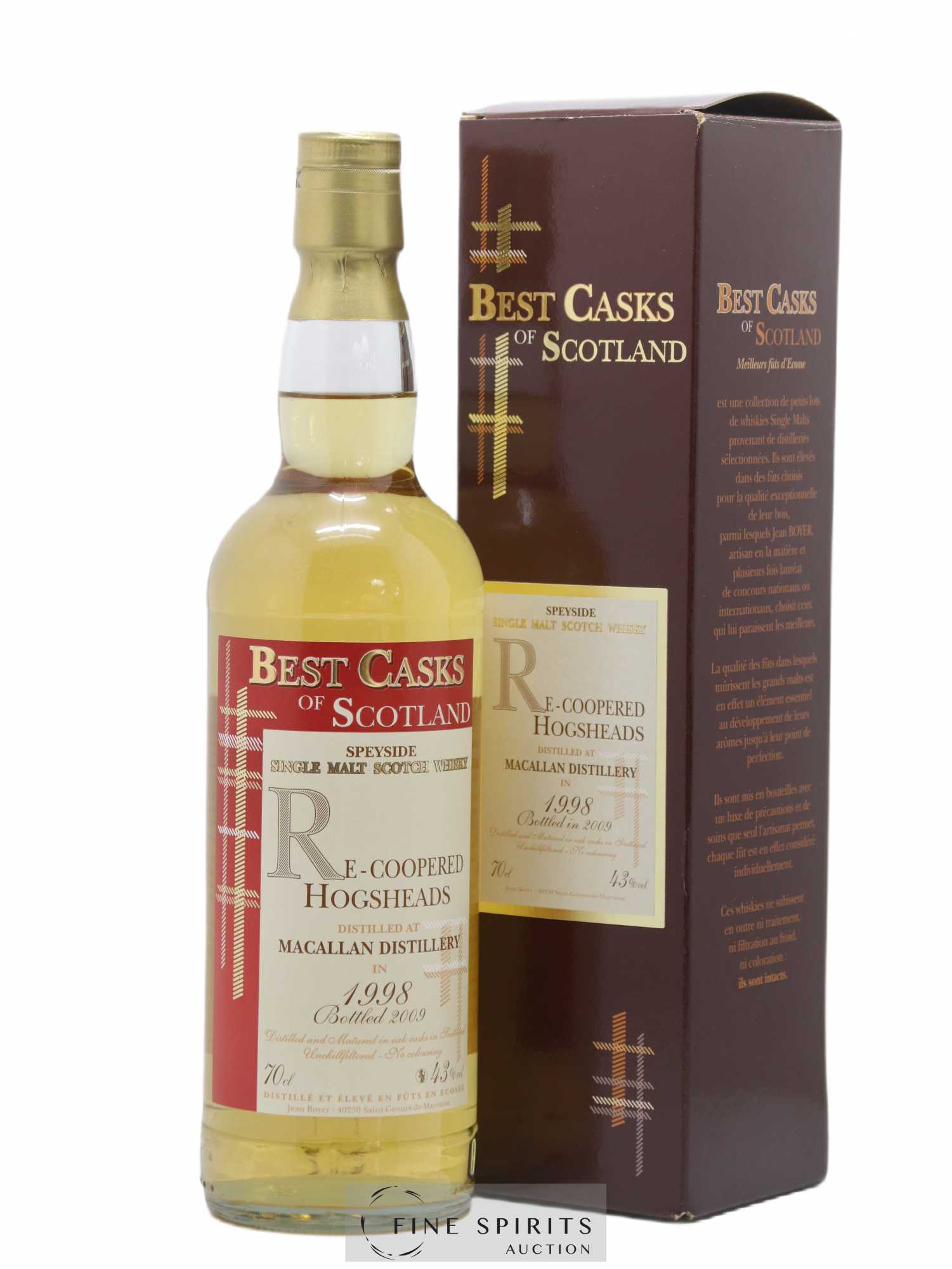 Macallan (The) 1998 Jean Boyer Re-Coopered Hogsheads bottled 2009 Best Casks of Scotland - Lot de 1 bouteille - 0